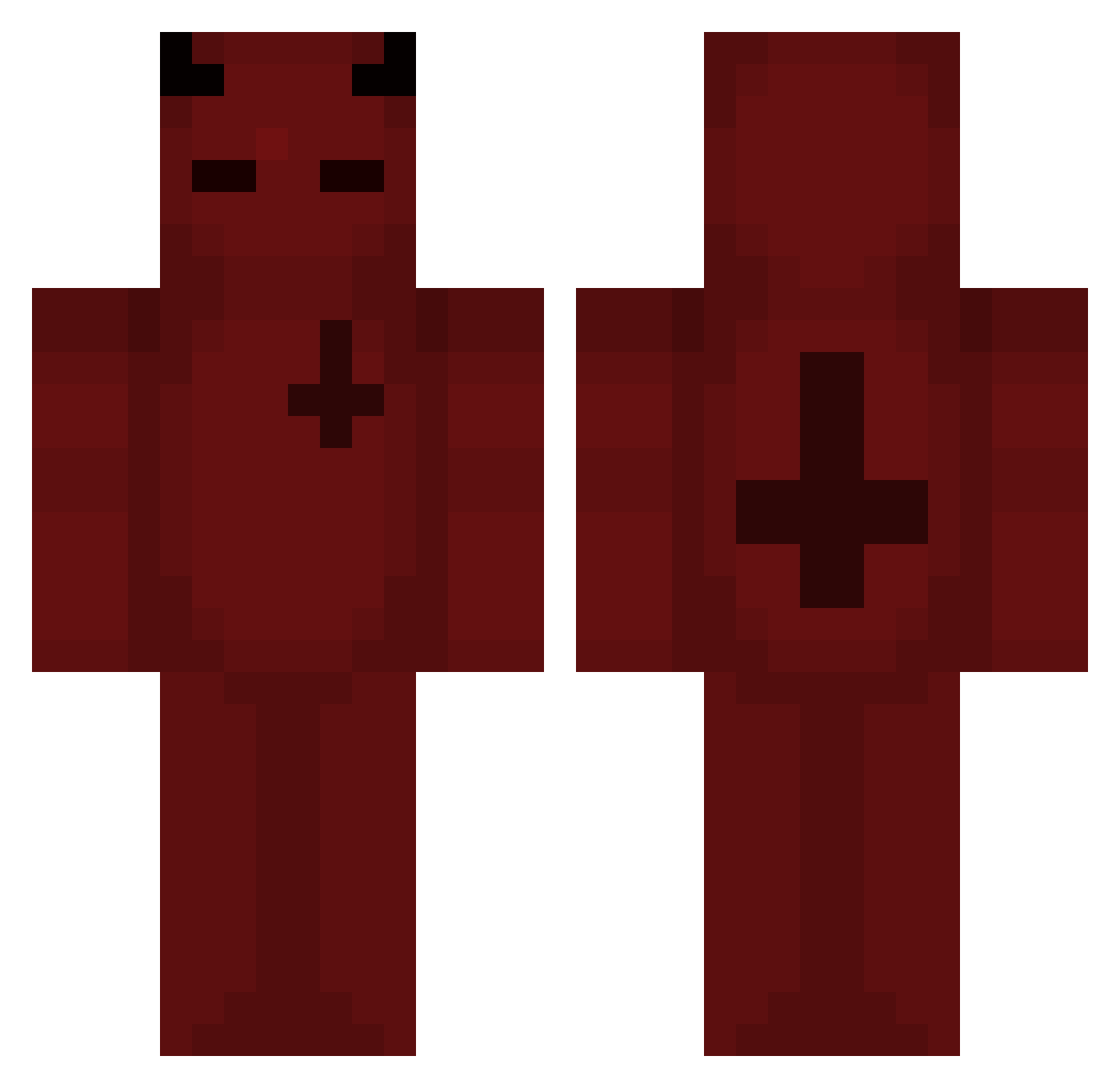 BloodyLUL Minecraft skin, front and back view