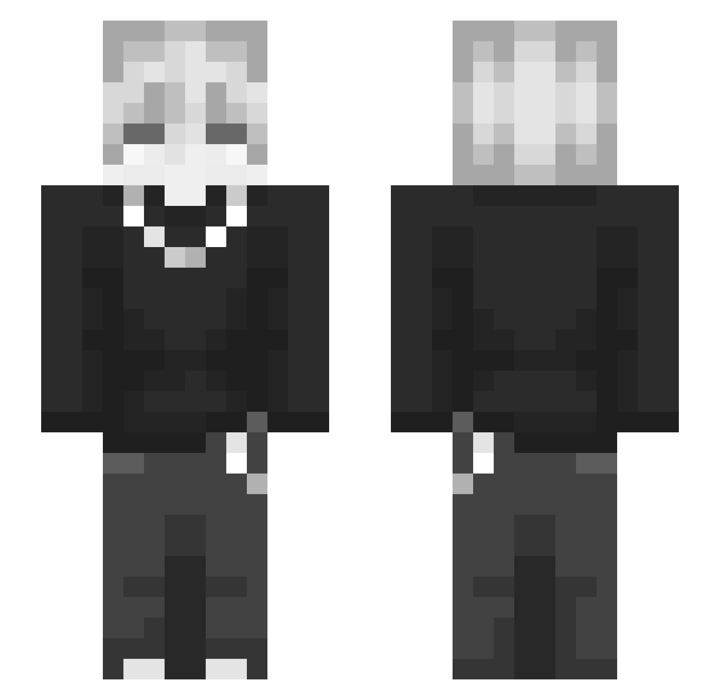 xZ4NGETSU Minecraft skin, front and back view