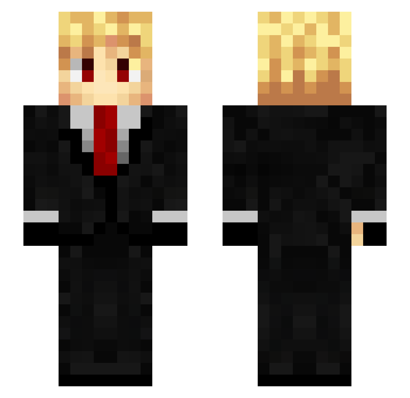 RealMoku Minecraft skin, front and back view