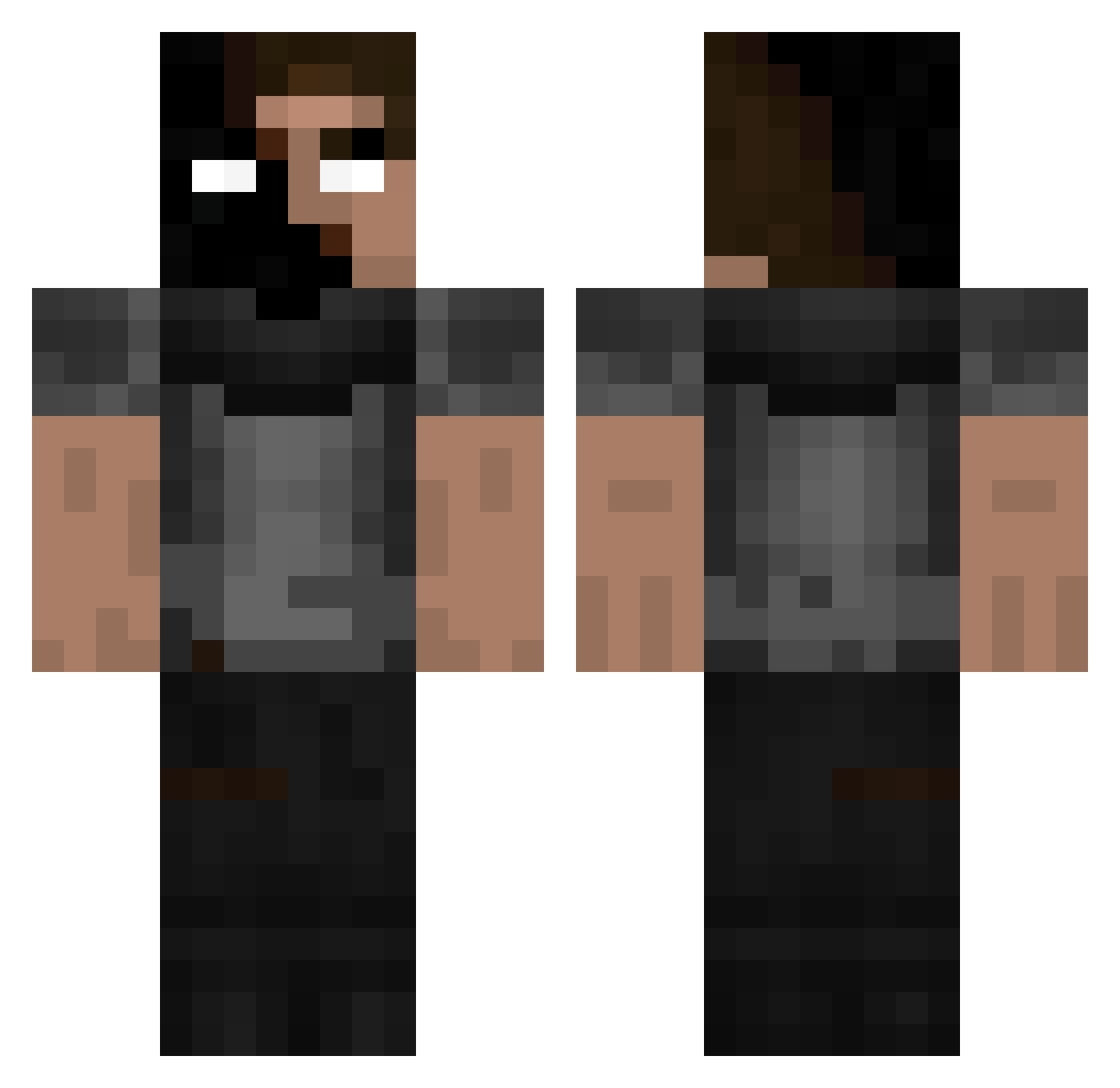MaFrixm Minecraft skin, front and back view