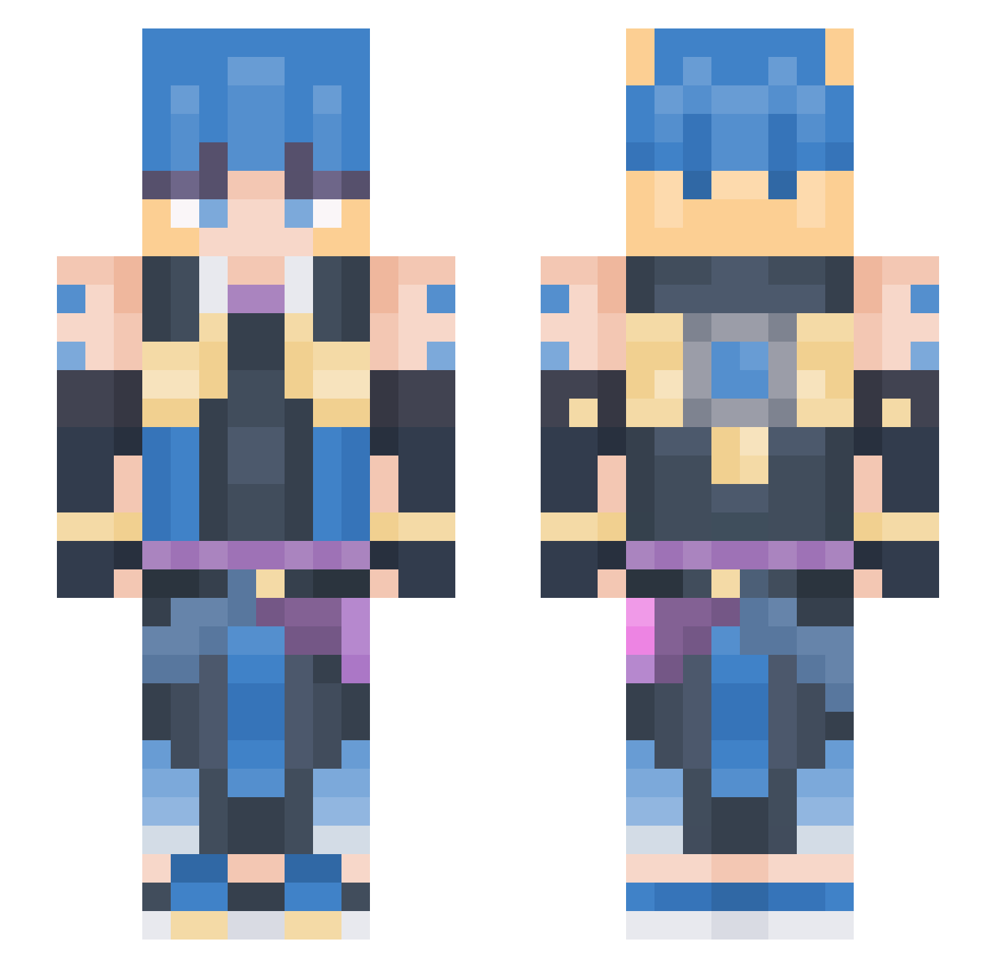 luckiooz Minecraft skin, front and back view