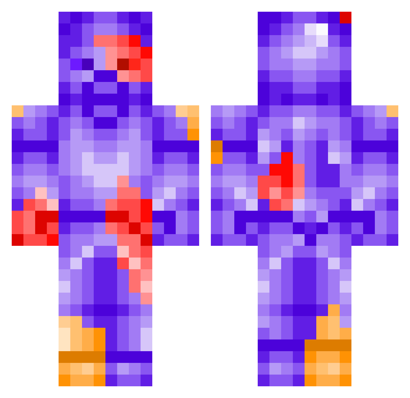 Rosaleina15 Minecraft skin, front and back view