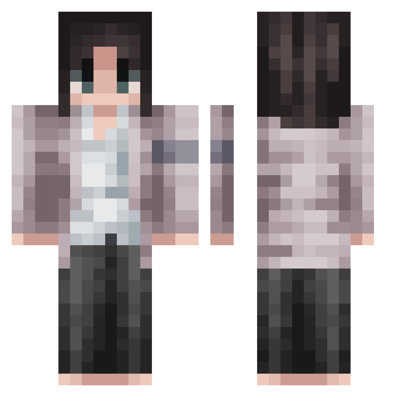 _Pqin_ Minecraft skin, front and back view