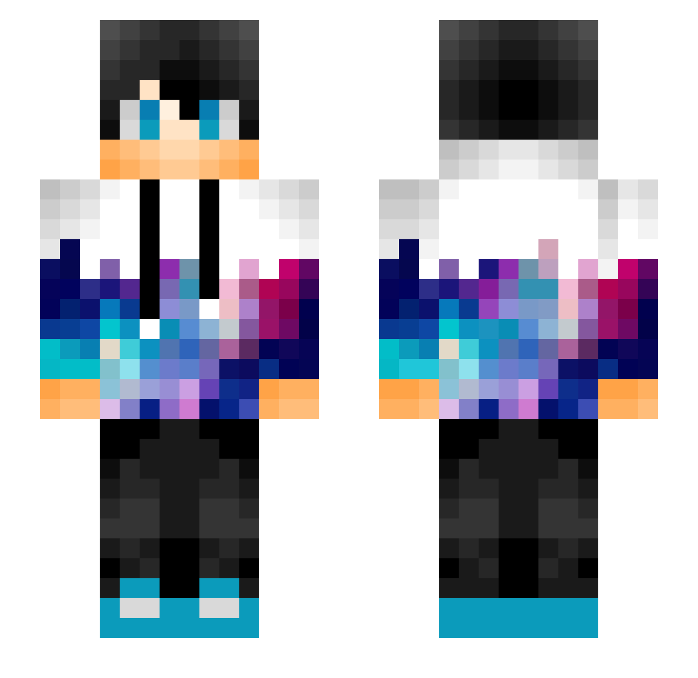 Ultimation Minecraft skin, front and back view