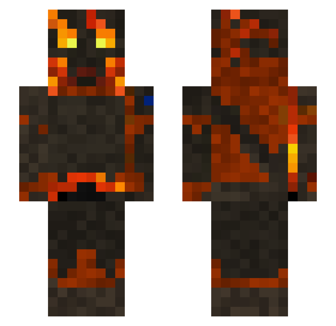 Pottingmixx Minecraft skin, front and back view