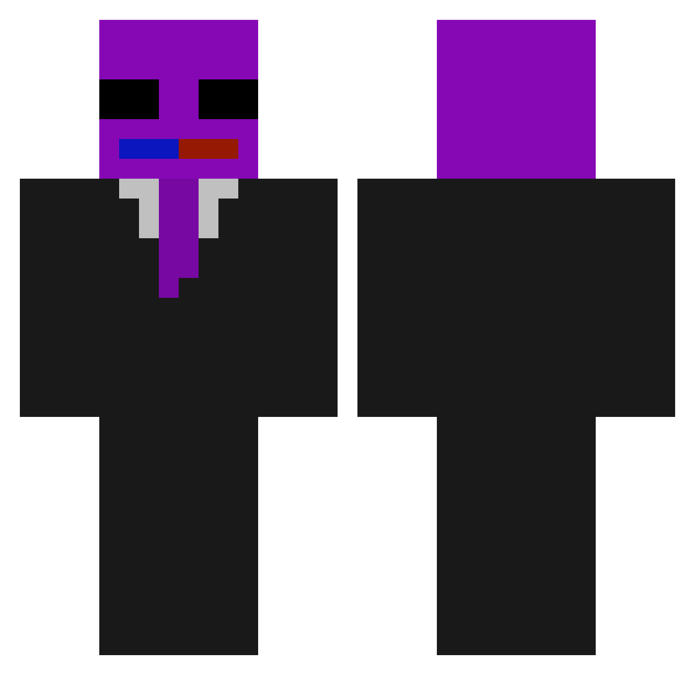Compl3xlty Minecraft skin, front and back view