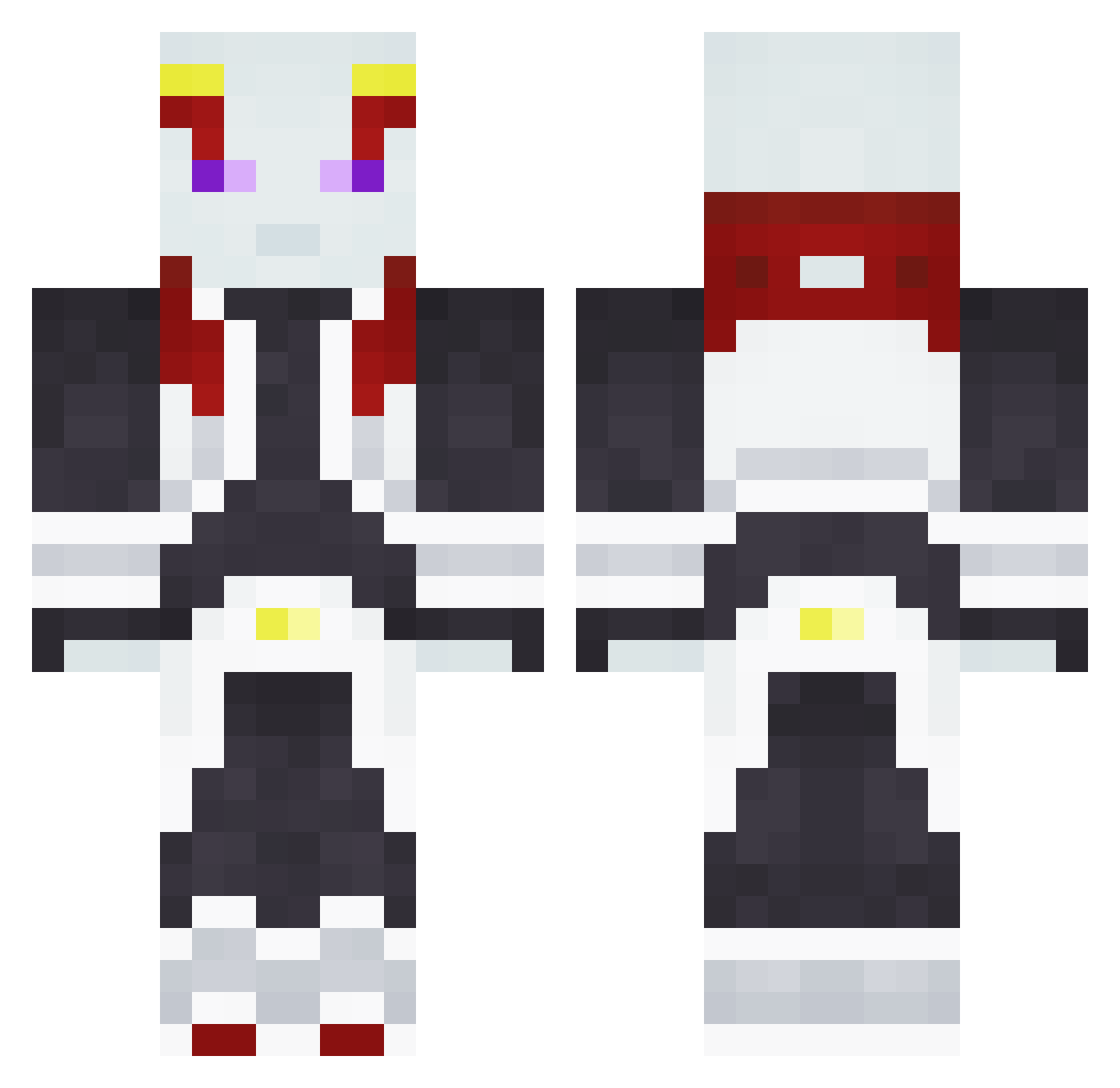 ArctiWolf369 Minecraft skin, front and back view