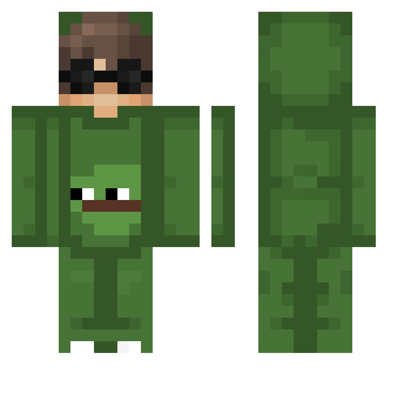 Swabbing Minecraft skin, front and back view