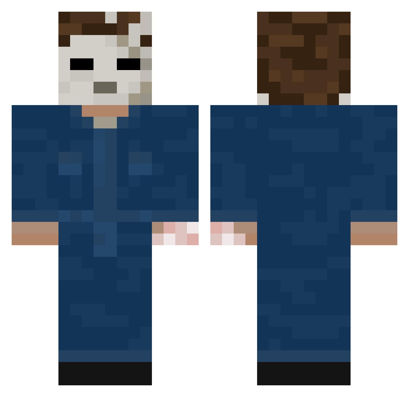 StubbornBeetle Minecraft skin, front and back view