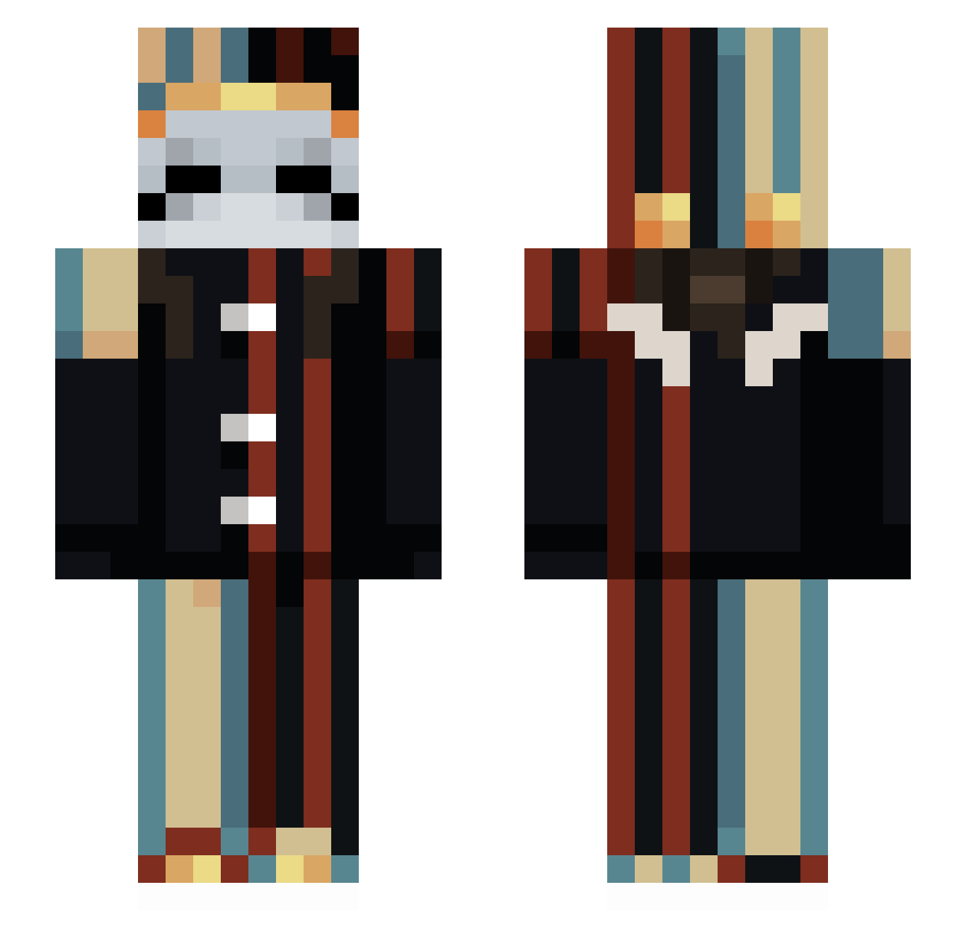 RudNewgate Minecraft skin, front and back view