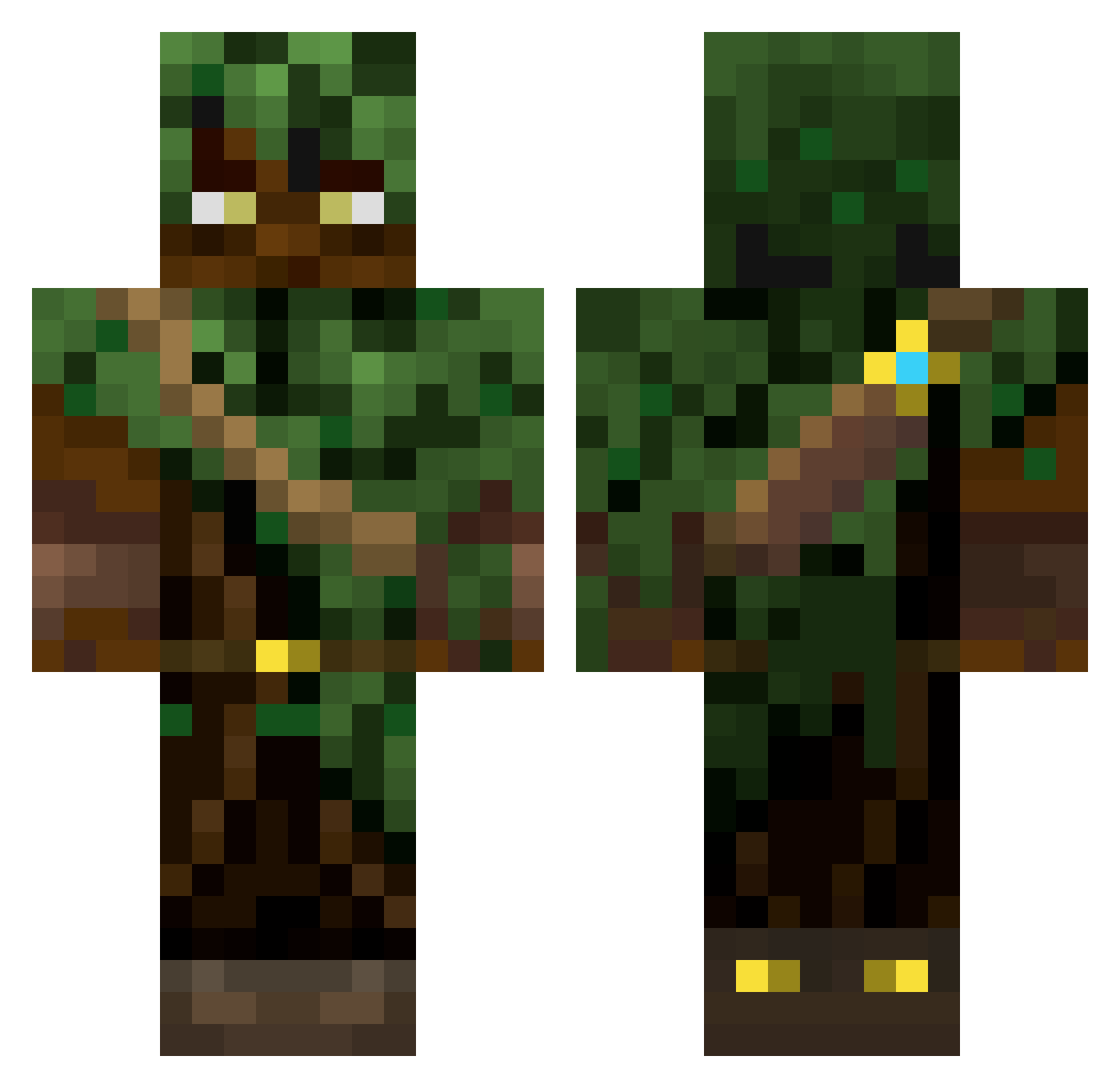 Xreify Minecraft skin, front and back view