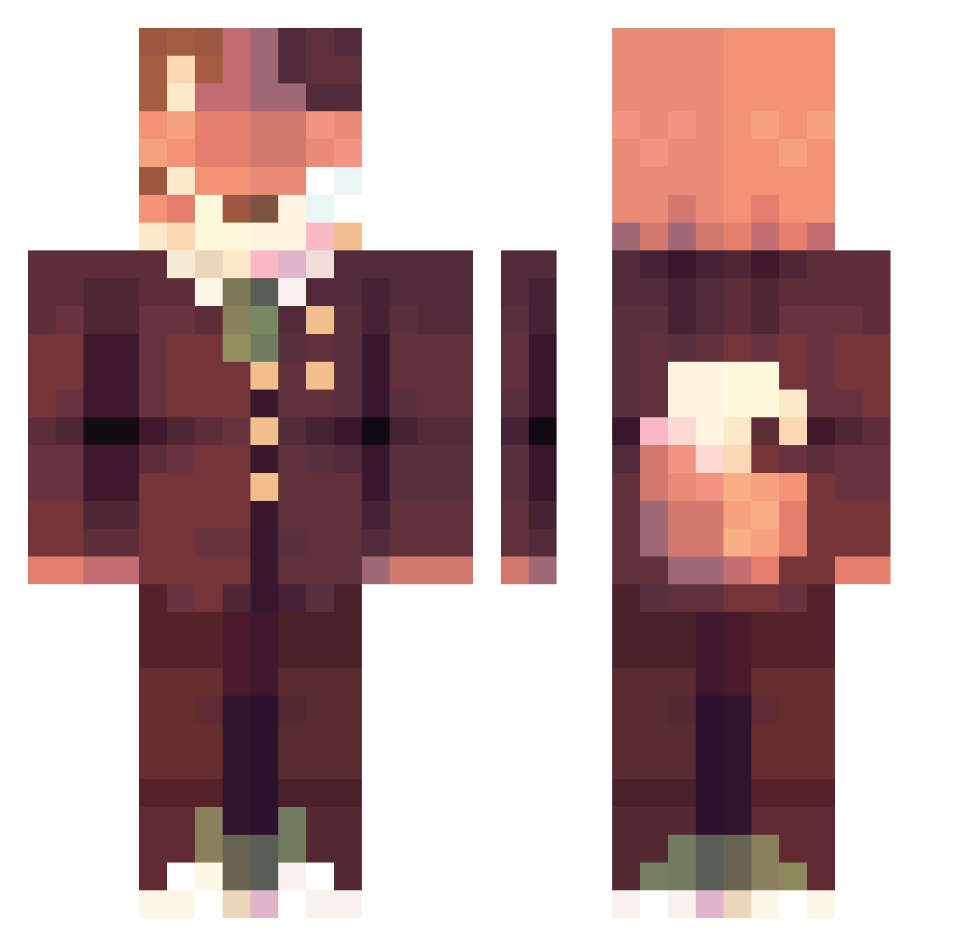 Sneaky_Fox11 Minecraft skin, front and back view