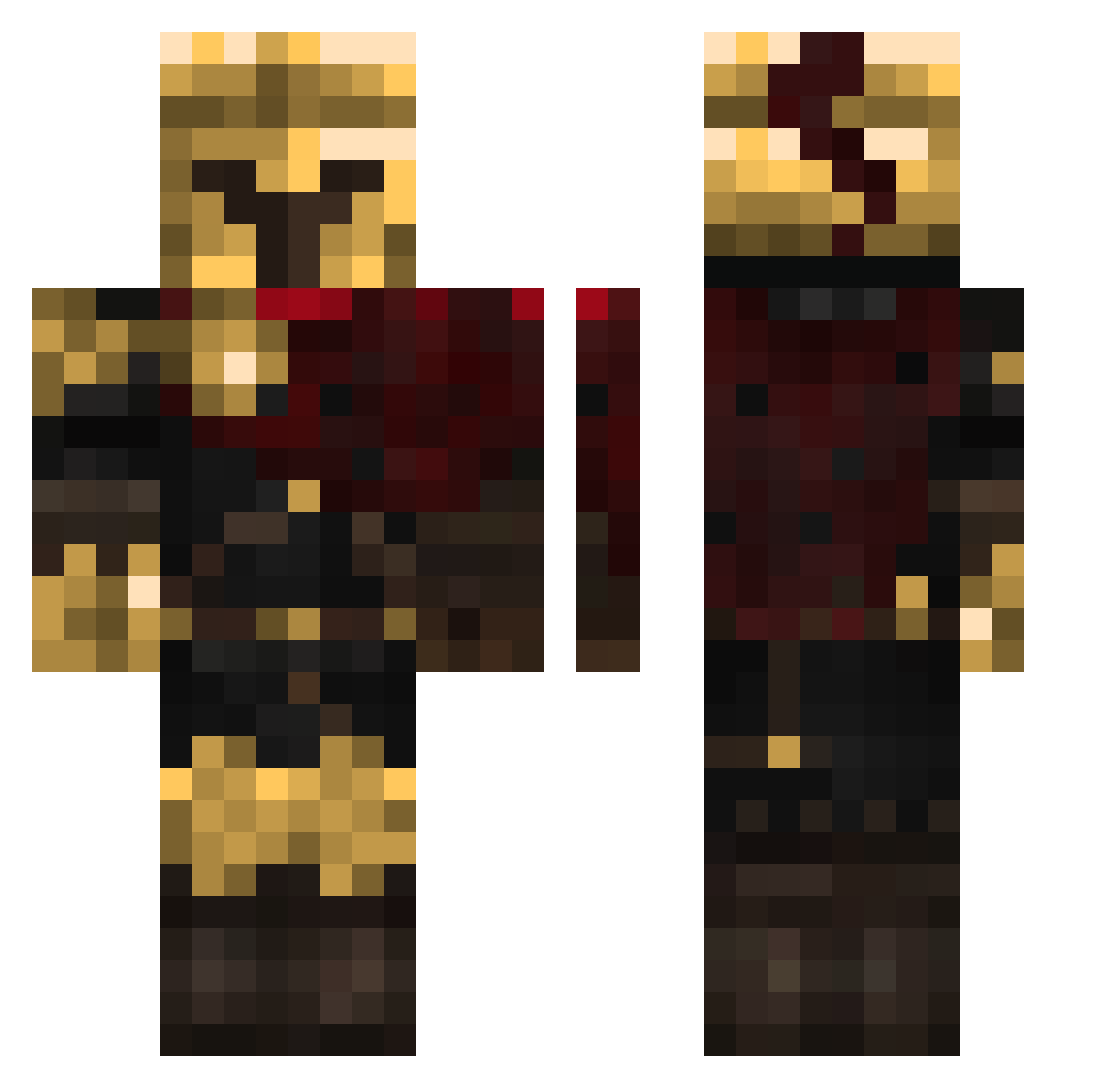 BoneBloomz Minecraft skin, front and back view