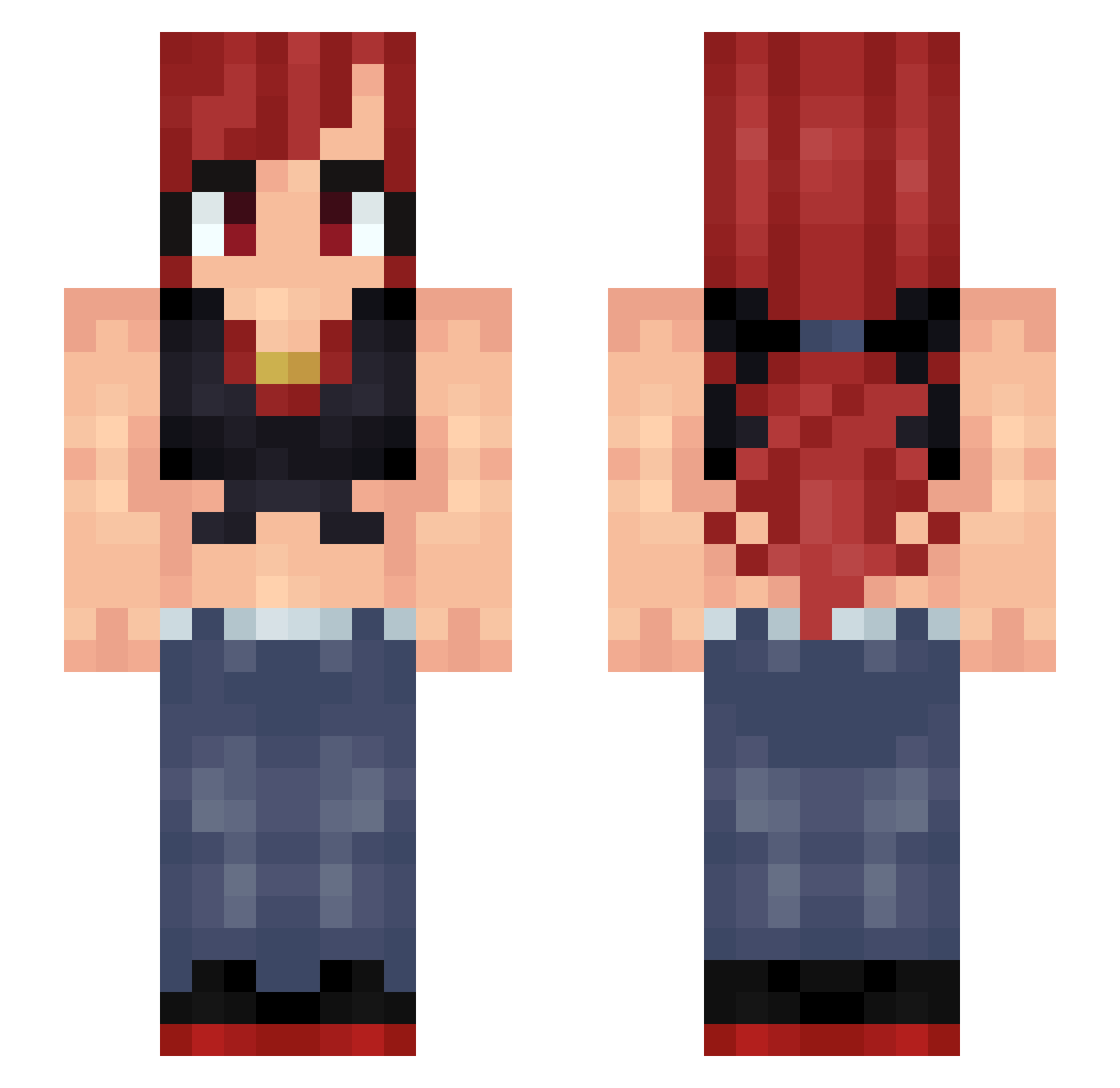 Meowfers Minecraft skin, front and back view