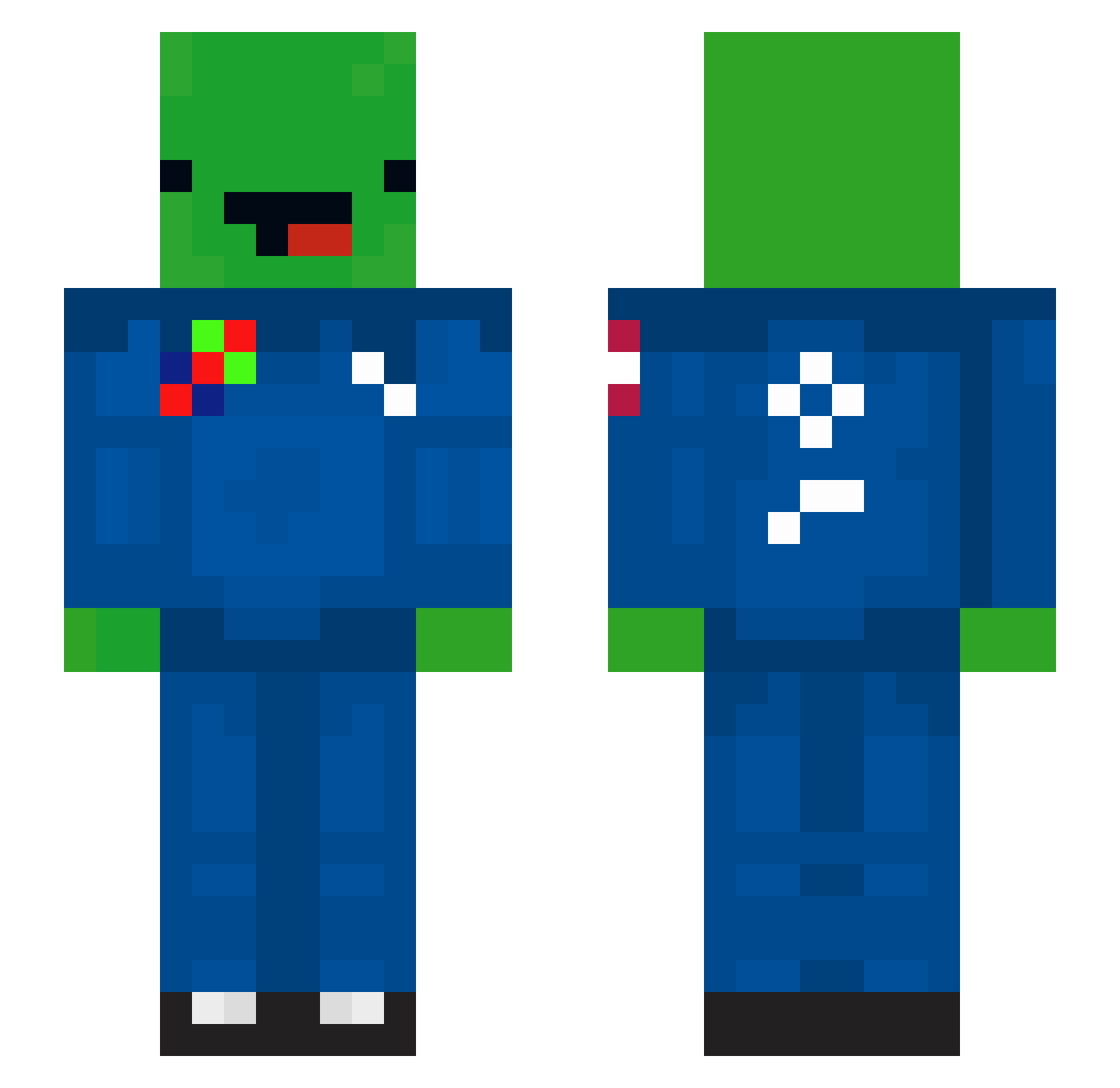 superturtle1883 Minecraft skin, front and back view