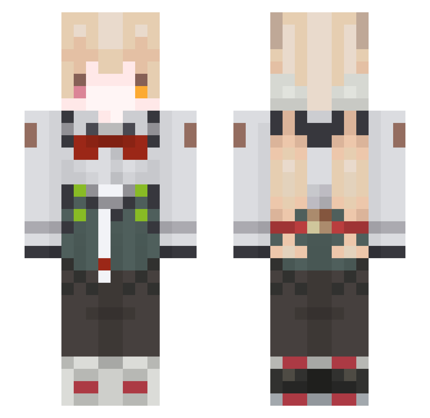 TheodoraTheCow Minecraft skin, front and back view