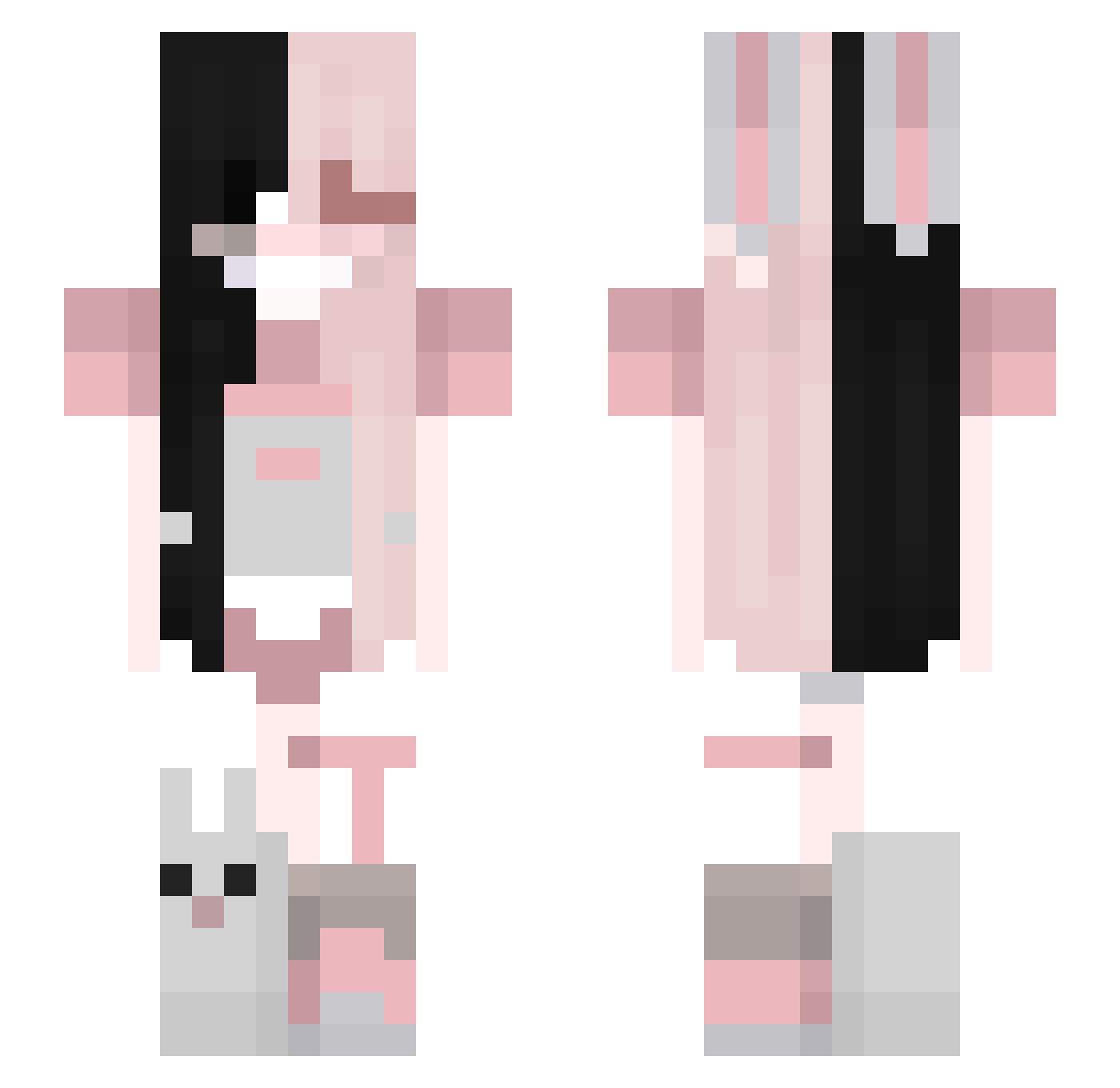 valerieRAWR Minecraft skin, front and back view