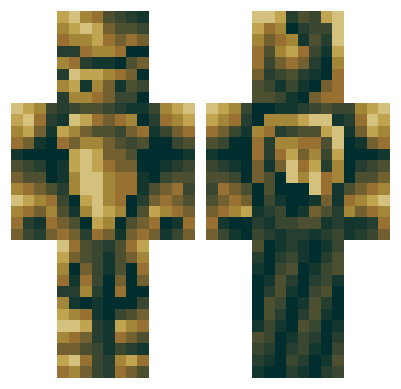 qwernwhacked Minecraft skin, front and back view