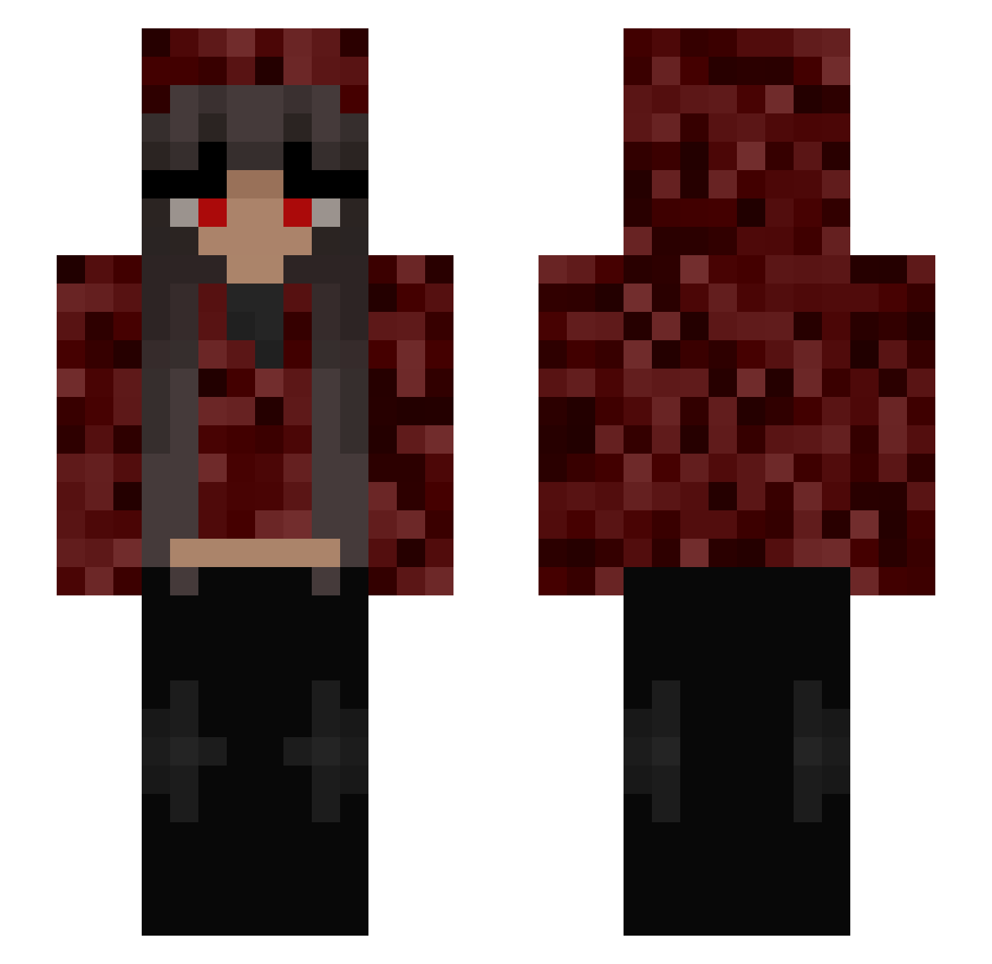 qM7cha3lx Minecraft skin, front and back view
