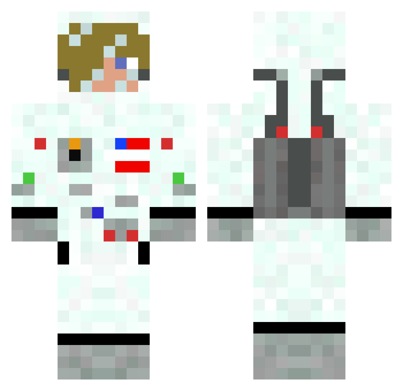 TurP Minecraft skin, front and back view