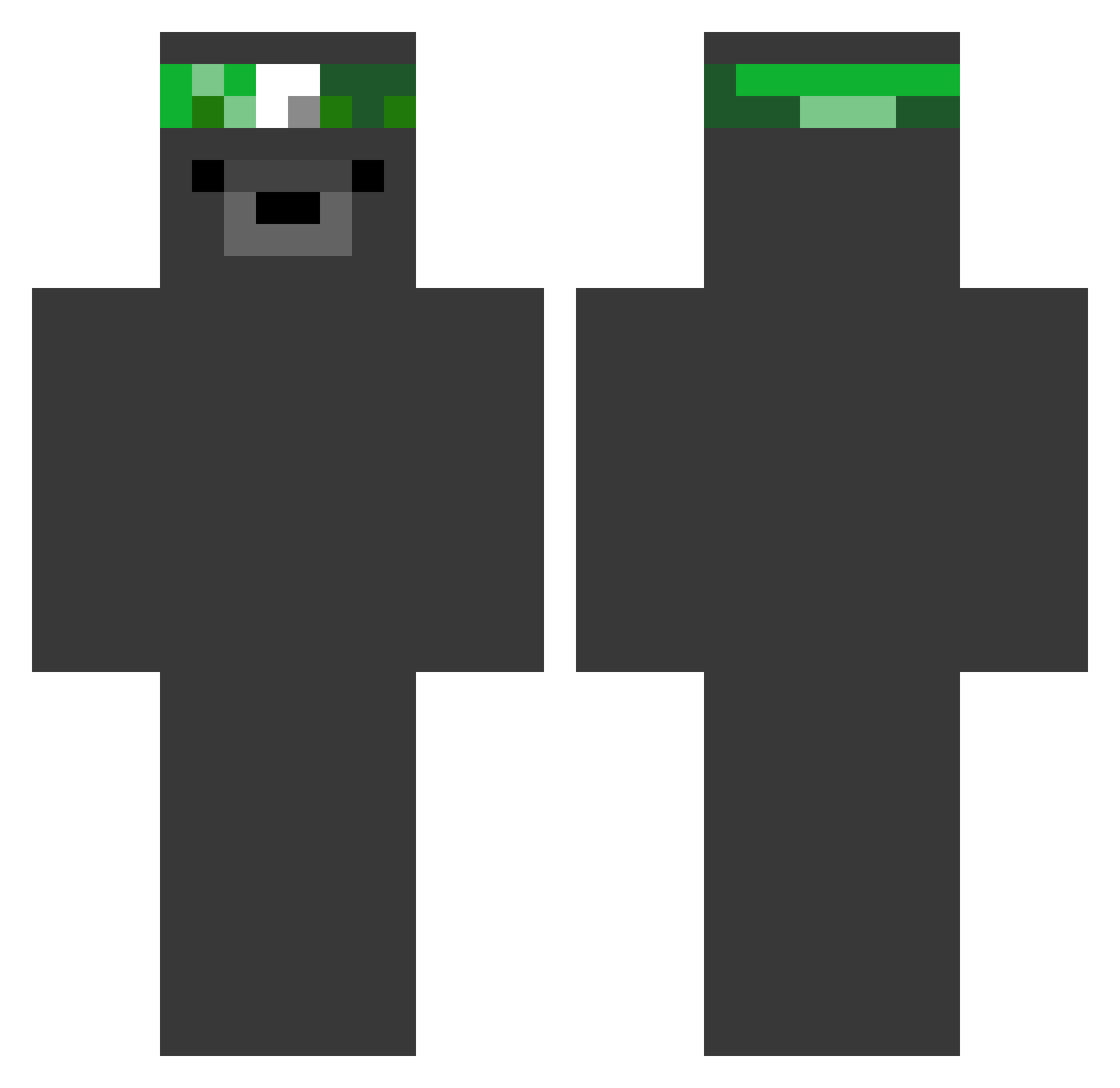 Zumotofu69 Minecraft skin, front and back view