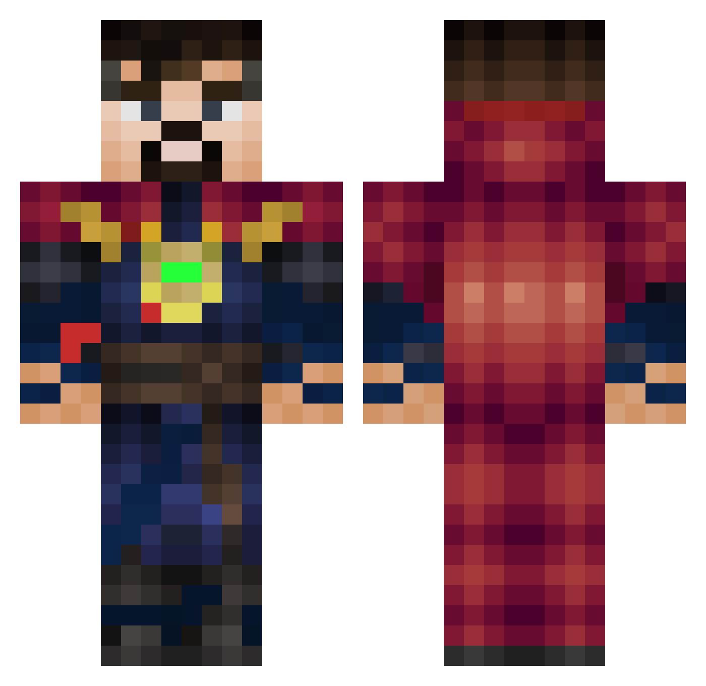 Nytuo Minecraft skin, front and back view