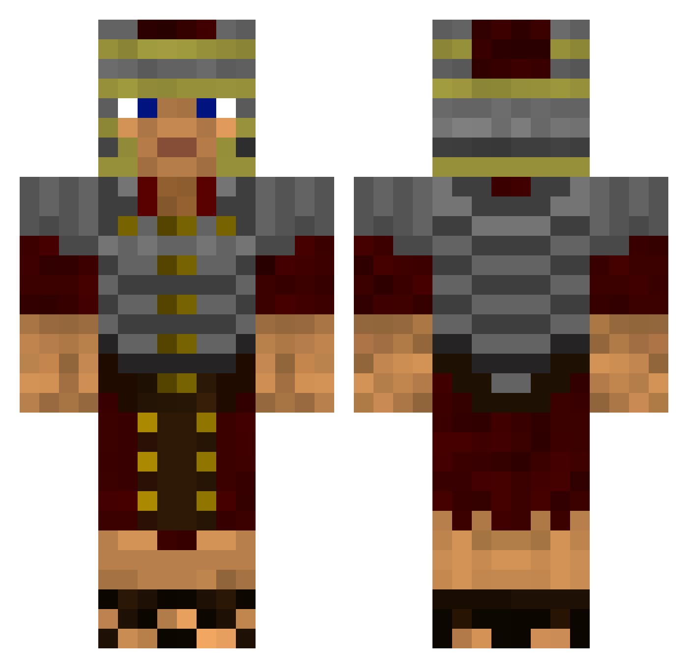 Skorup133 Minecraft skin, front and back view