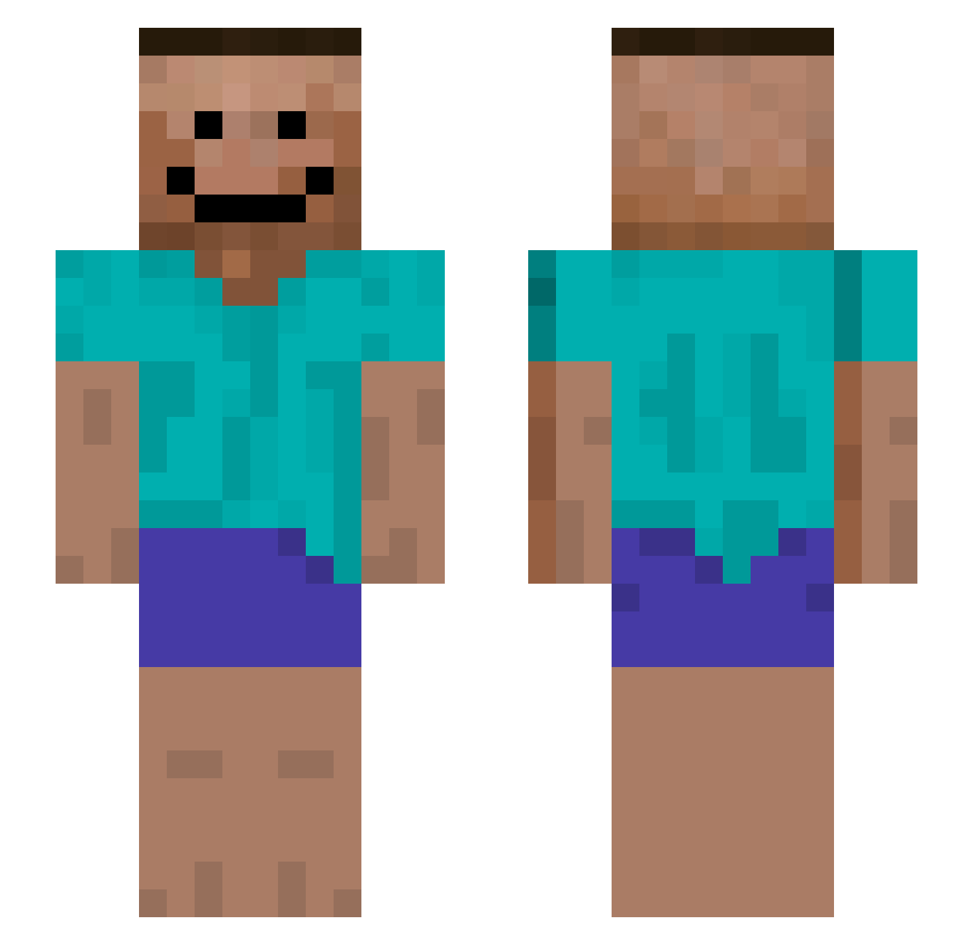 Nitzan128 Minecraft skin, front and back view