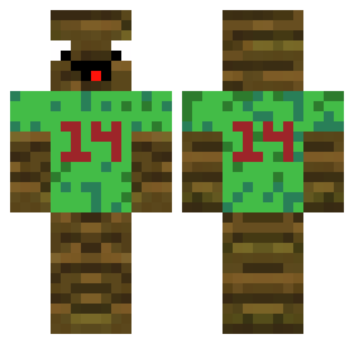 Just_Squish Minecraft skin, front and back view