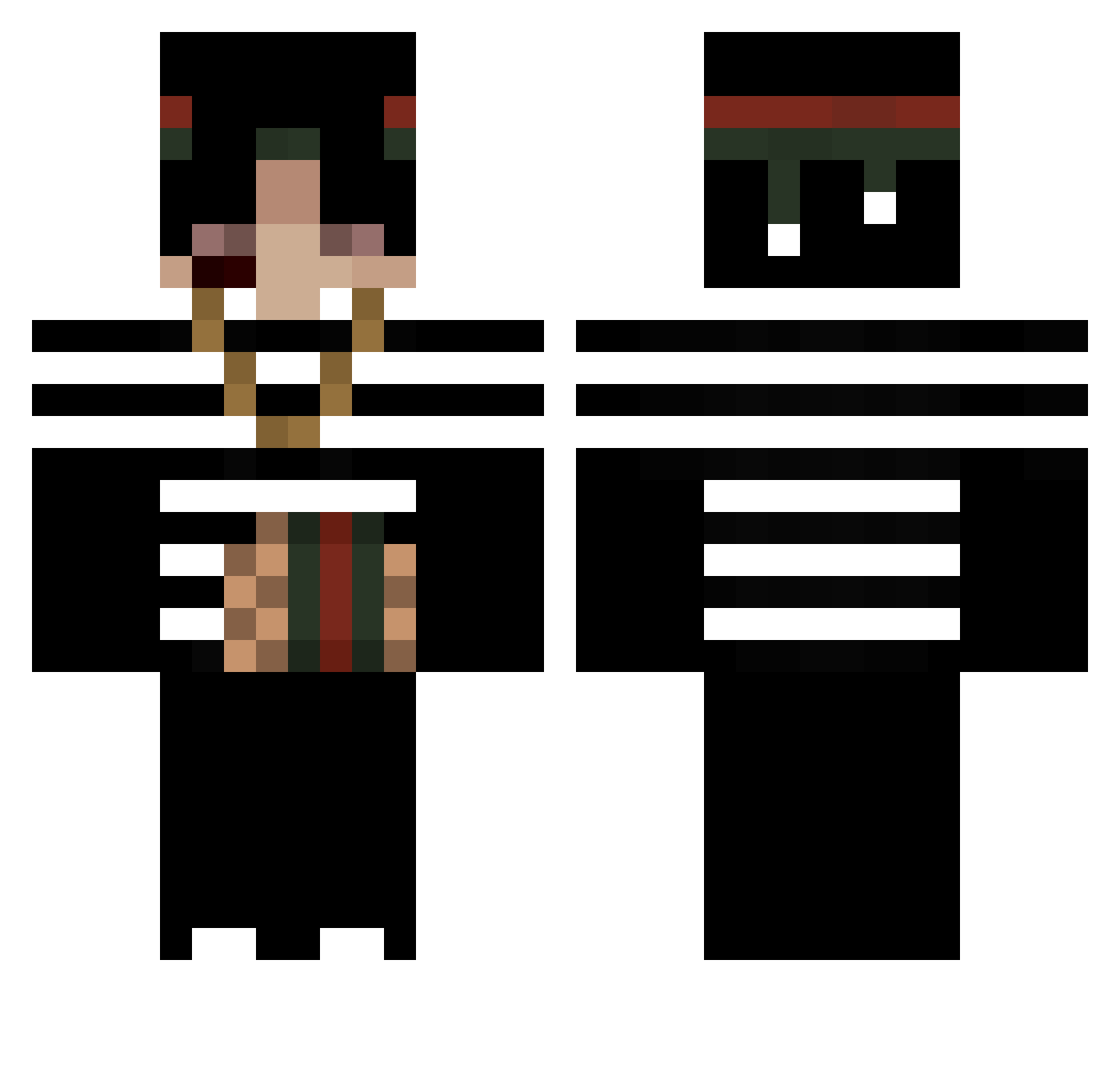alla Minecraft skin, front and back view