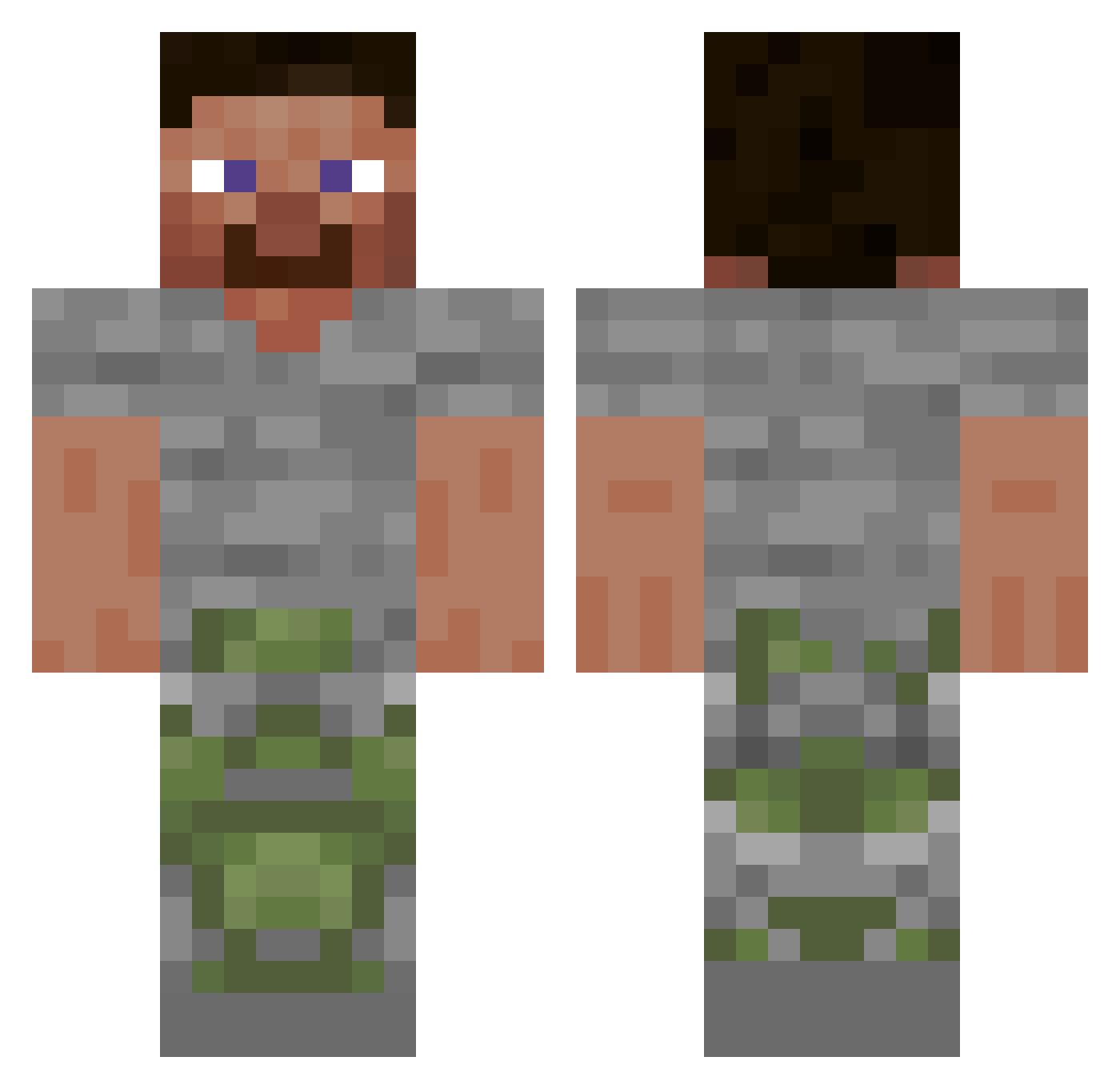 dylancheese Minecraft skin, front and back view