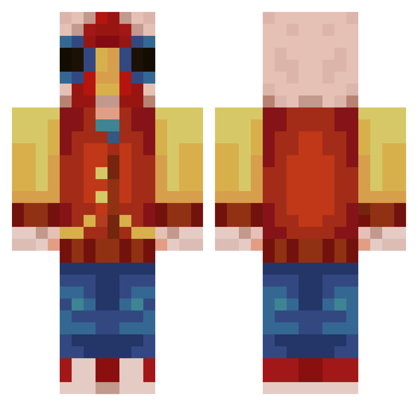 Serlamp Minecraft skin, front and back view