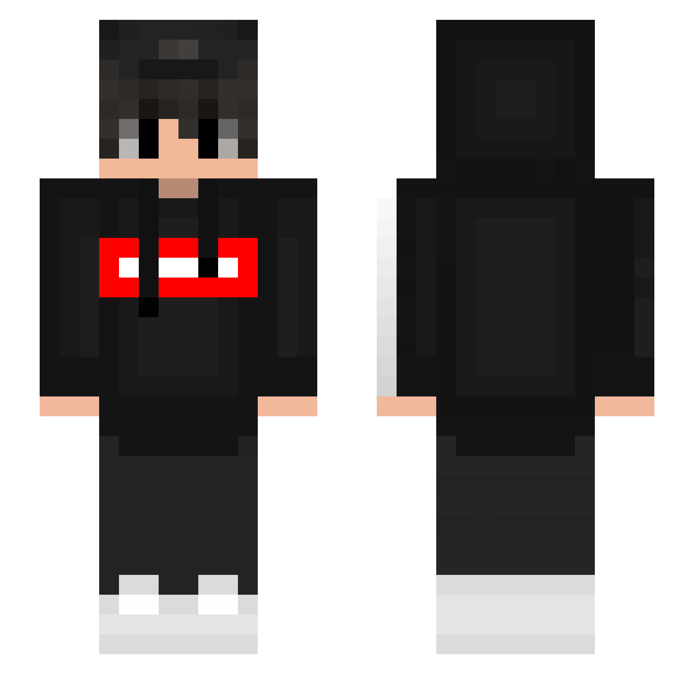 xImTooby Minecraft skin, front and back view