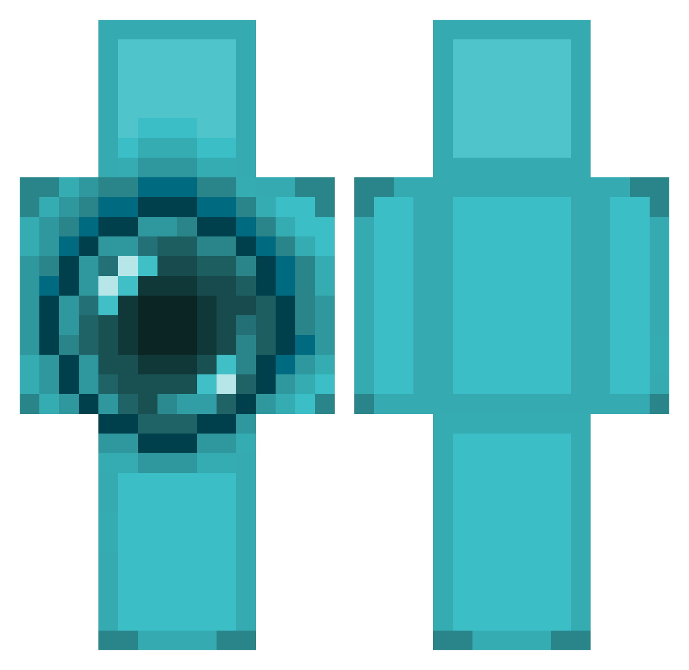 Adamlish13 Minecraft skin, front and back view