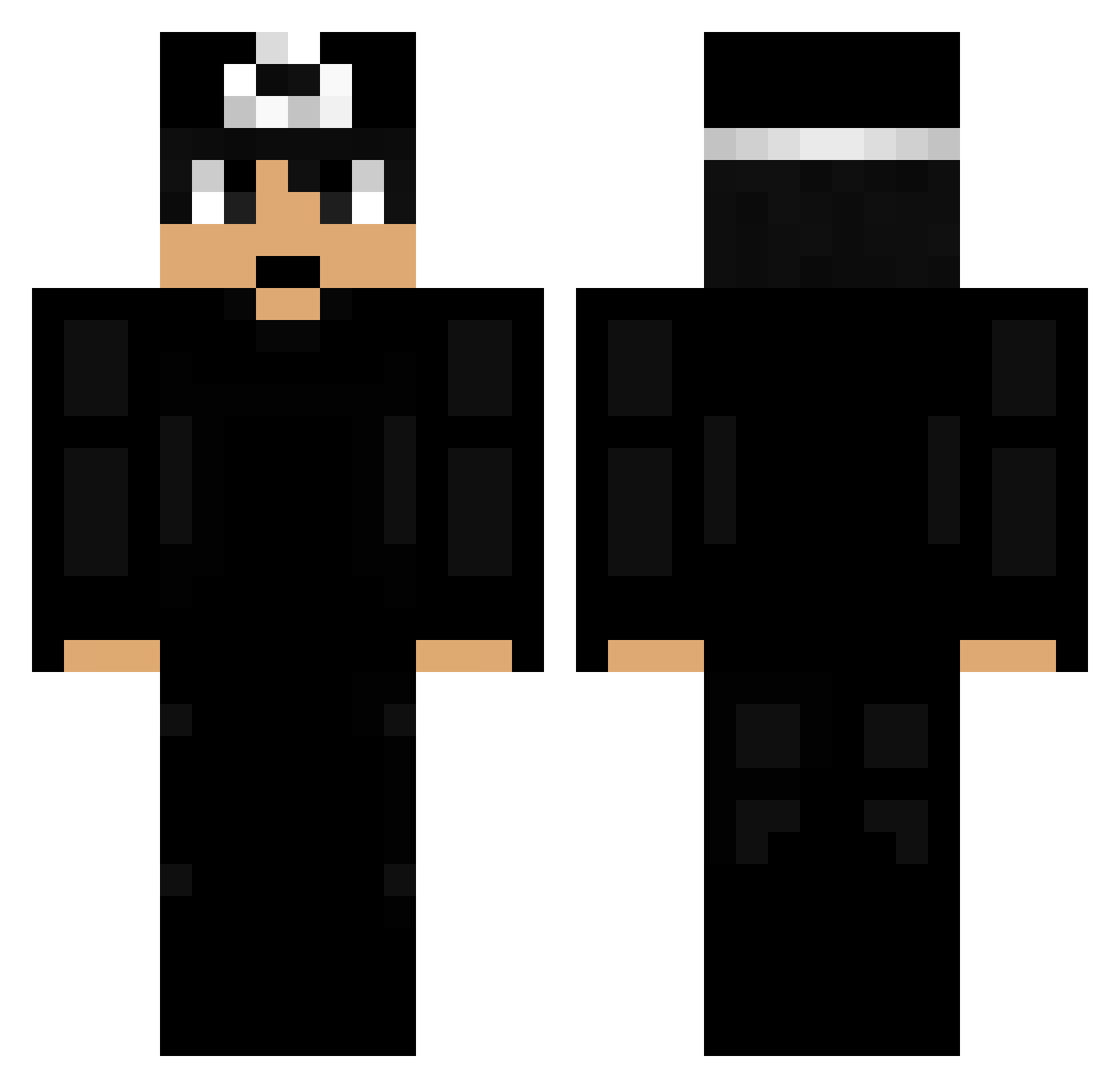Siped Minecraft skin, front and back view