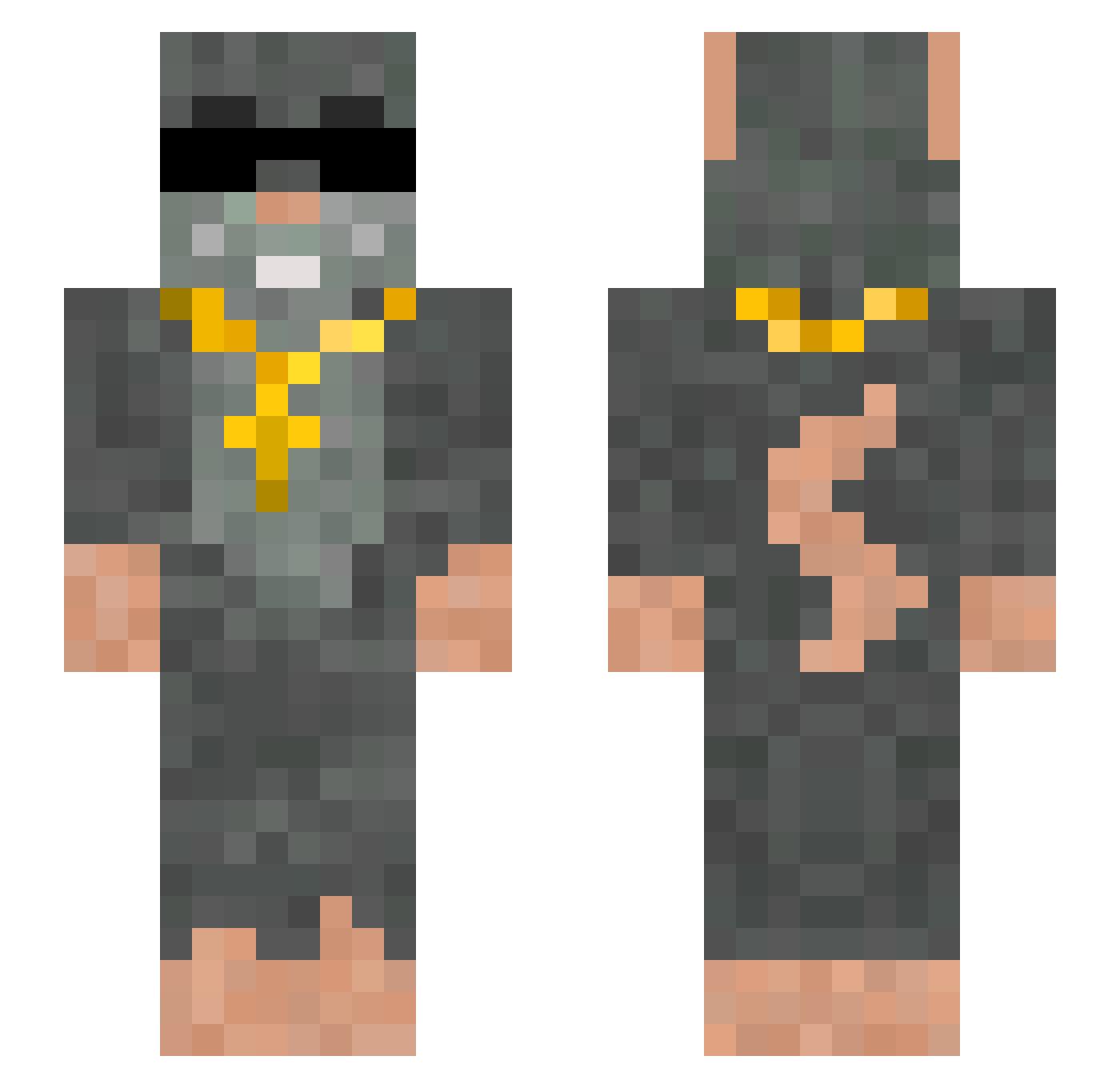 Miwx Minecraft skin, front and back view