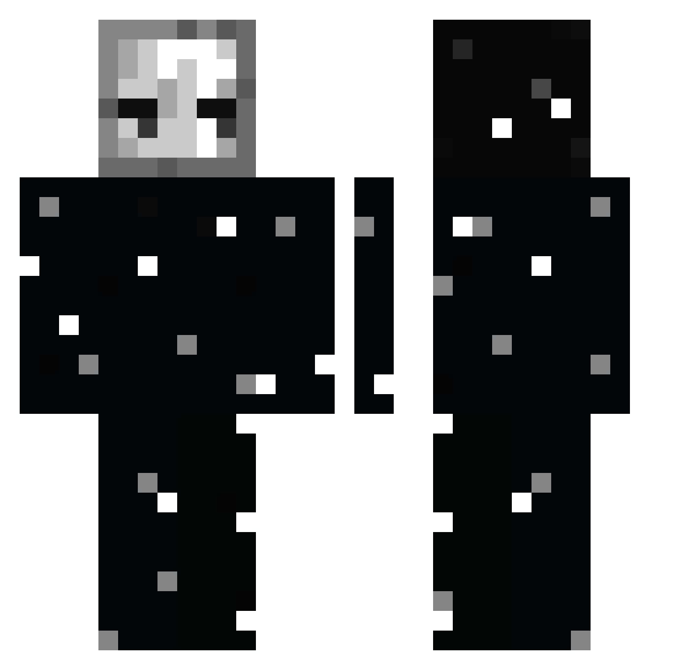 Popcaps12 Minecraft skin, front and back view