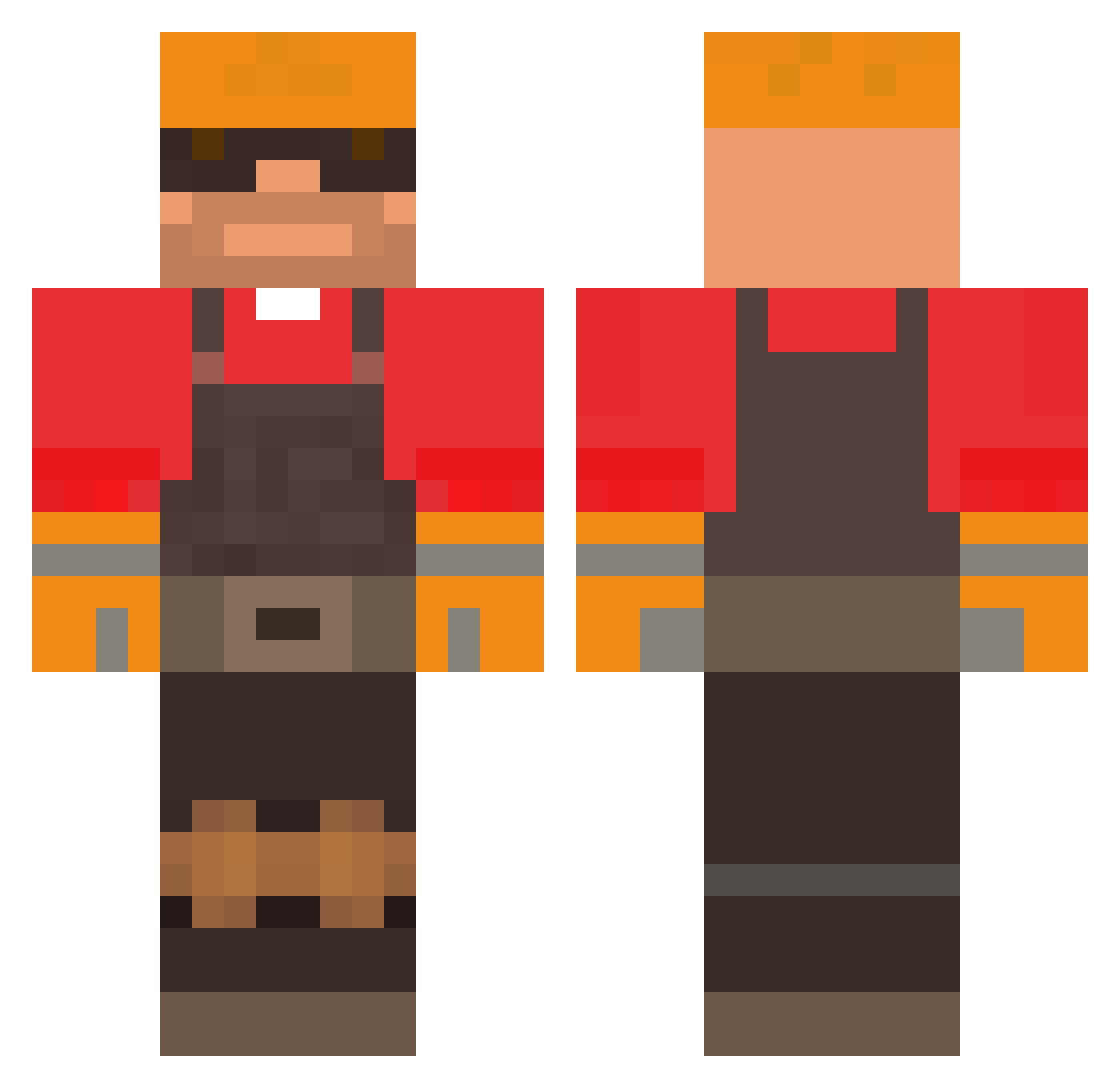 Squeegees Minecraft skin, front and back view
