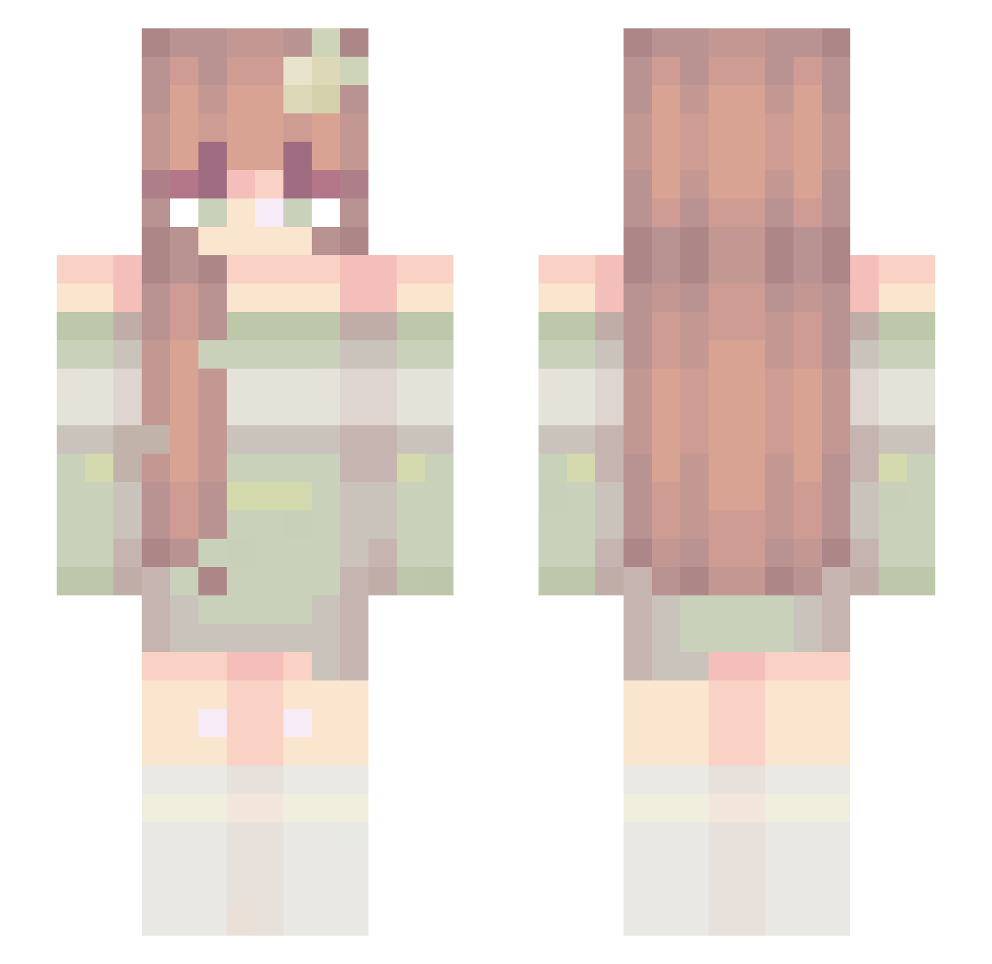 Zireex_K Minecraft skin, front and back view