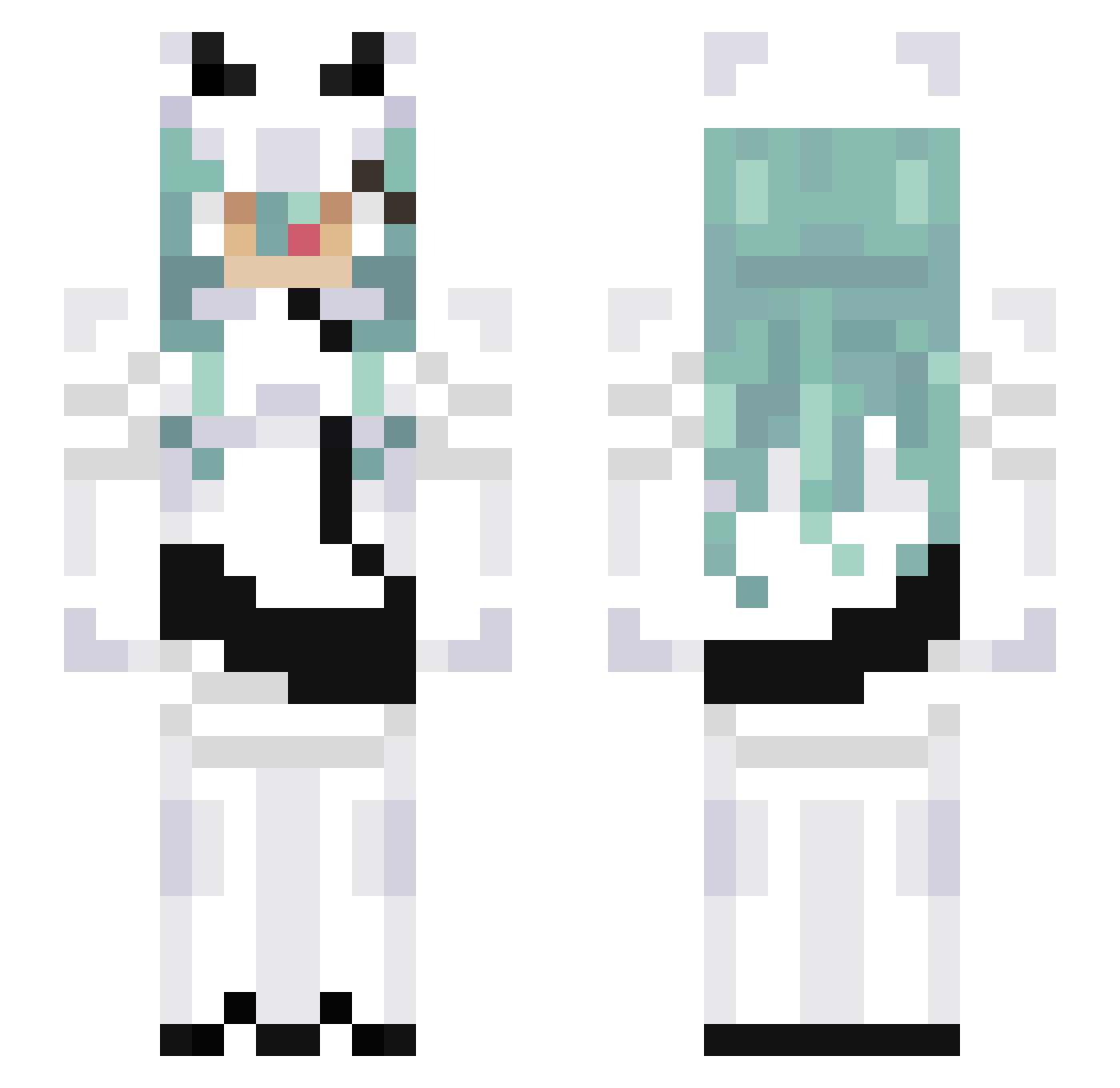 Solaire681 Minecraft skin, front and back view