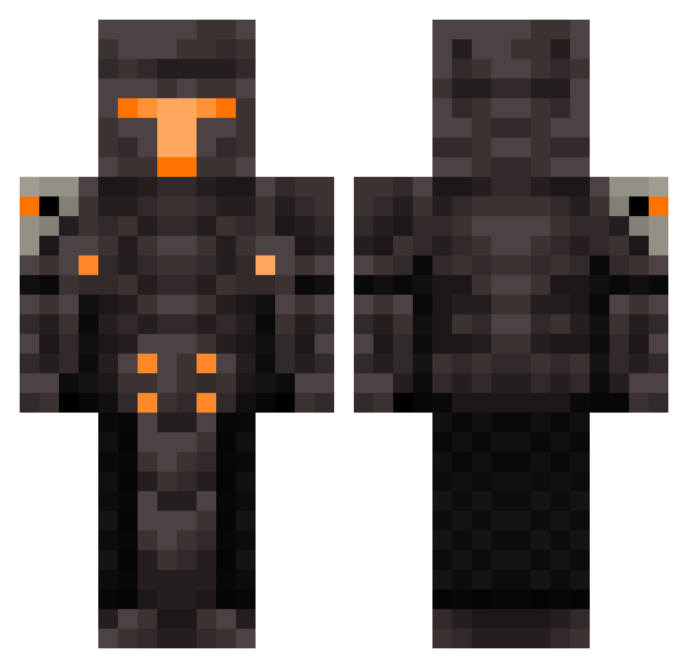 Risolyz Minecraft skin, front and back view