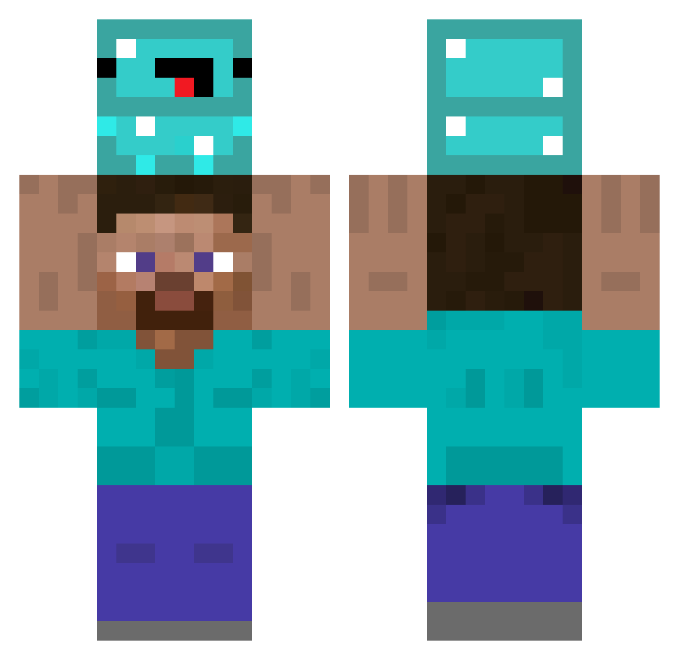 MrNocilla Minecraft skin, front and back view