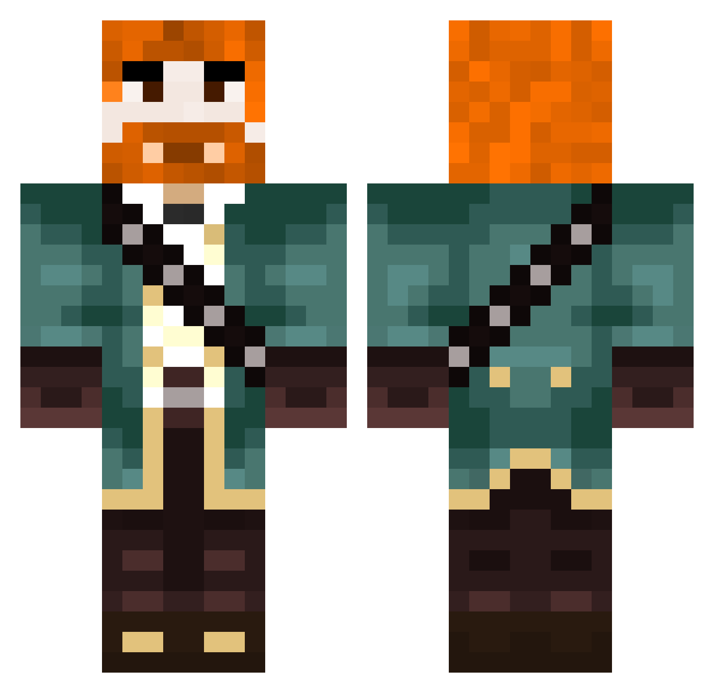 not_ayex Minecraft skin, front and back view