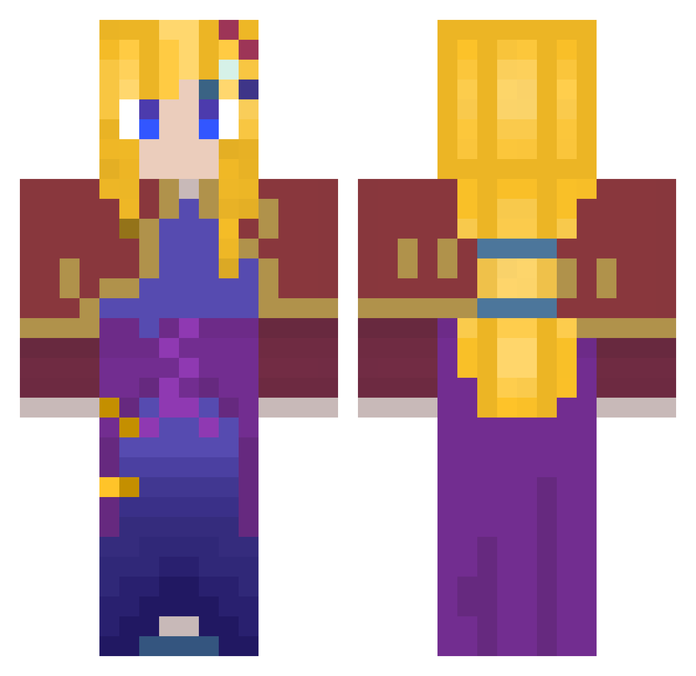 xXbuildingbuttXx Minecraft skin, front and back view