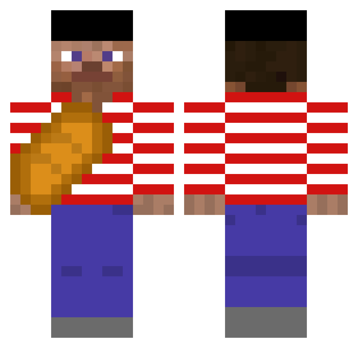 sesterce Minecraft skin, front and back view