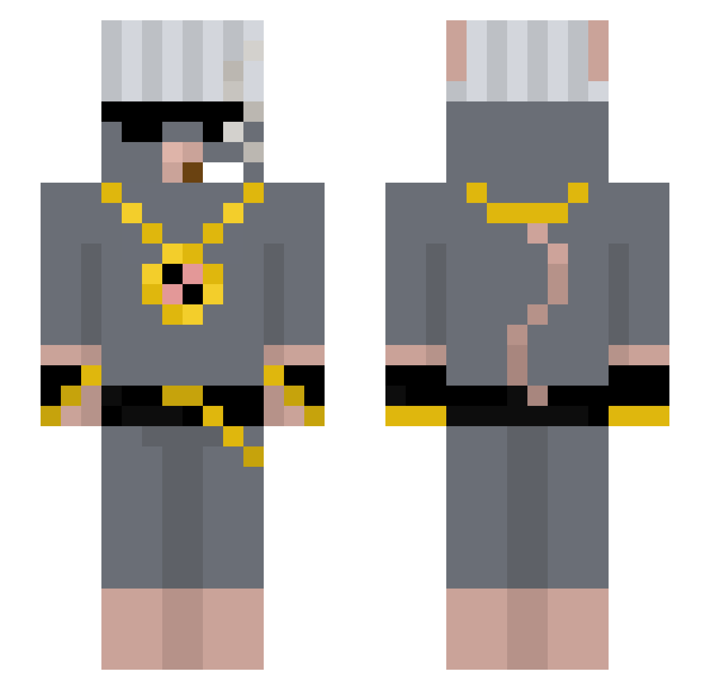 SE3K Minecraft skin, front and back view