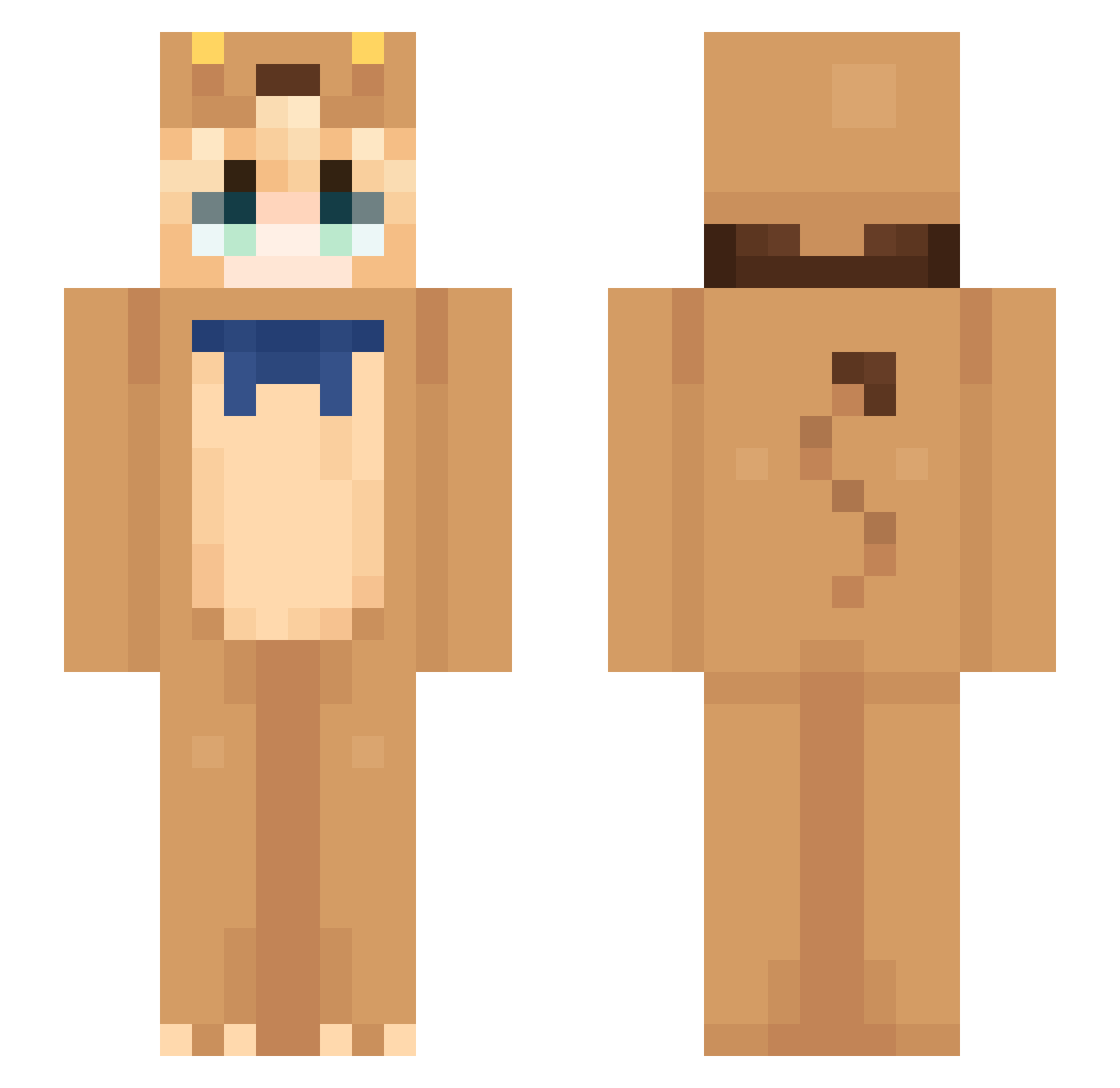 shunnyfoam Minecraft skin, front and back view