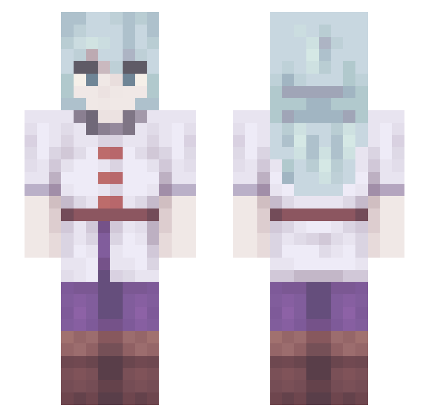SHRAME Minecraft skin, front and back view