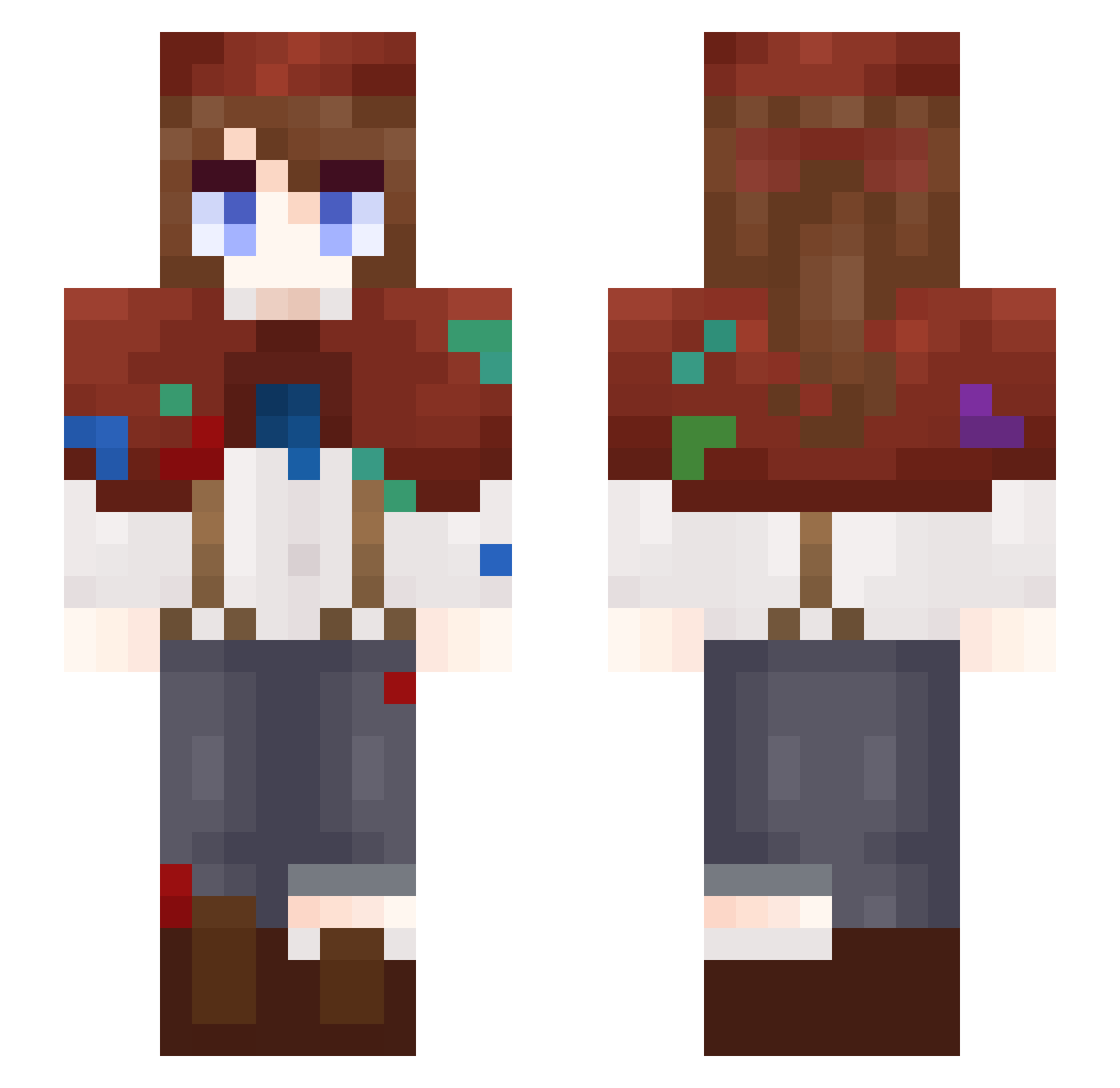 flower_knife Minecraft skin, front and back view