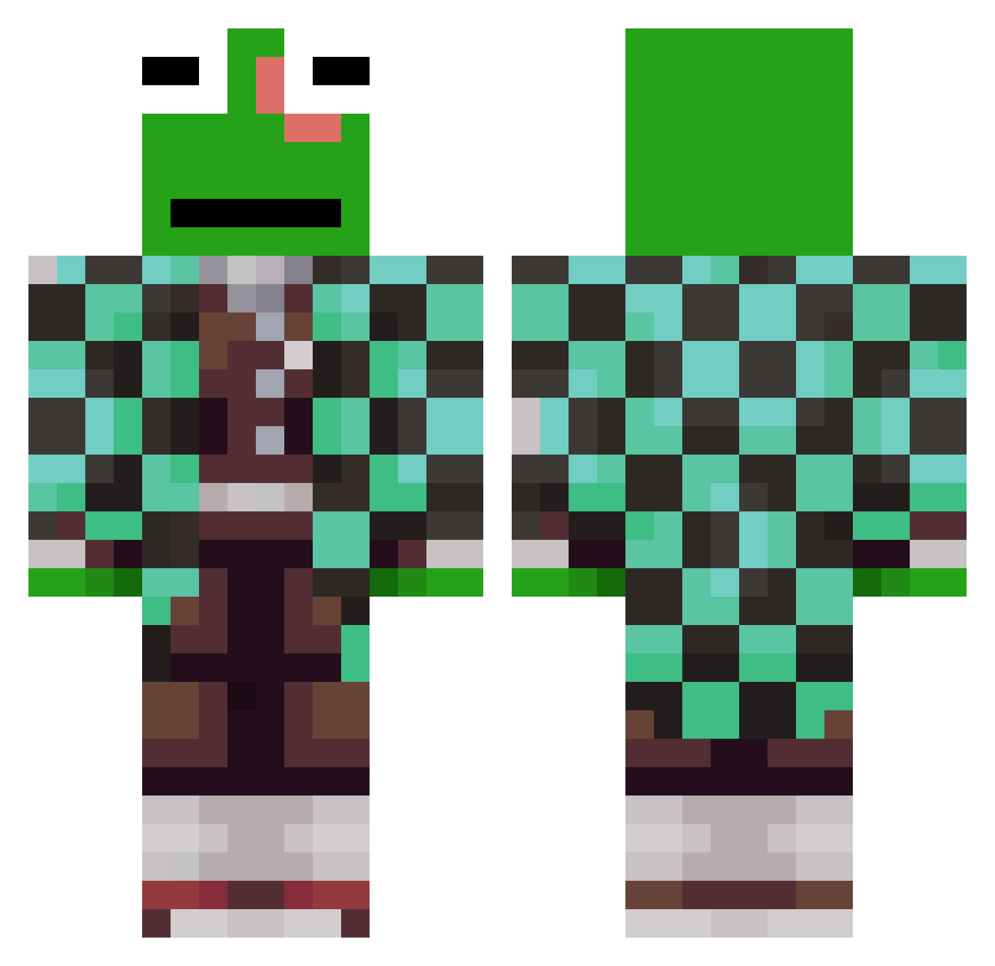 ZezoZzXD Minecraft skin, front and back view